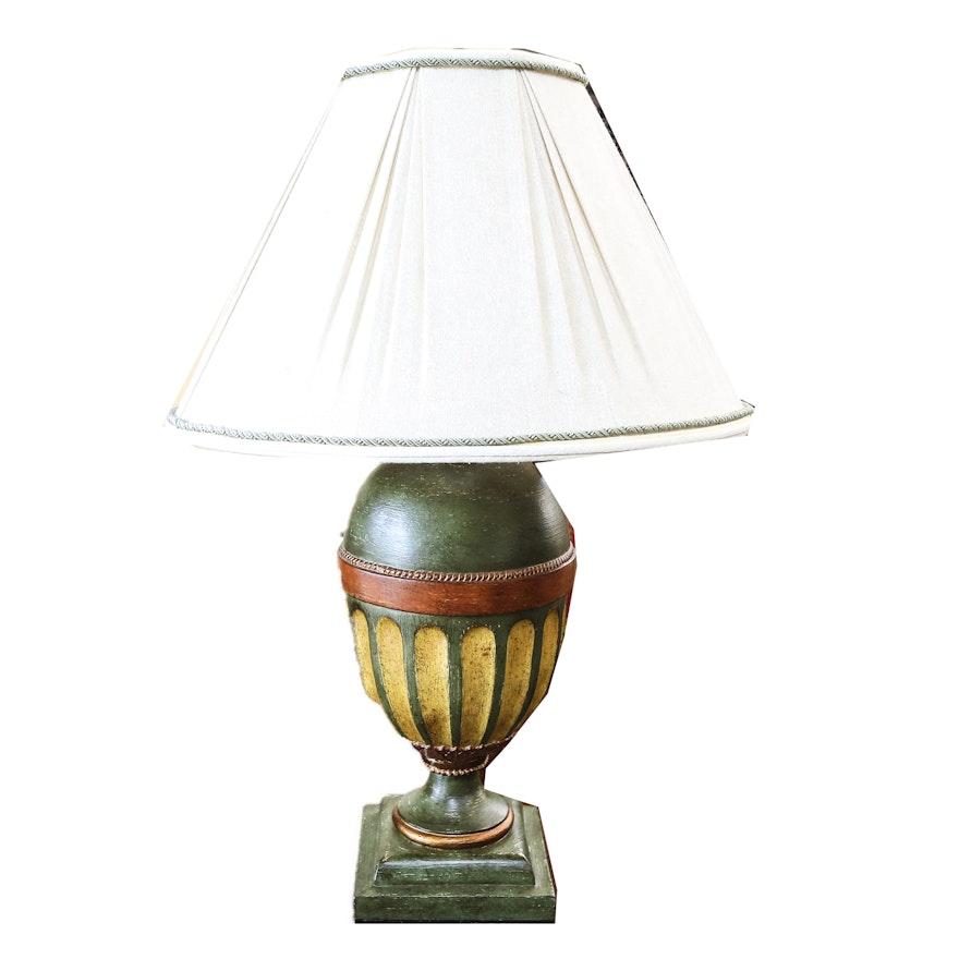 Painted Wood Neoclassical Table Lamp