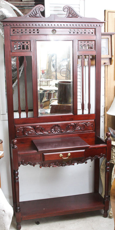 Victorian Style Carved Hall Tree