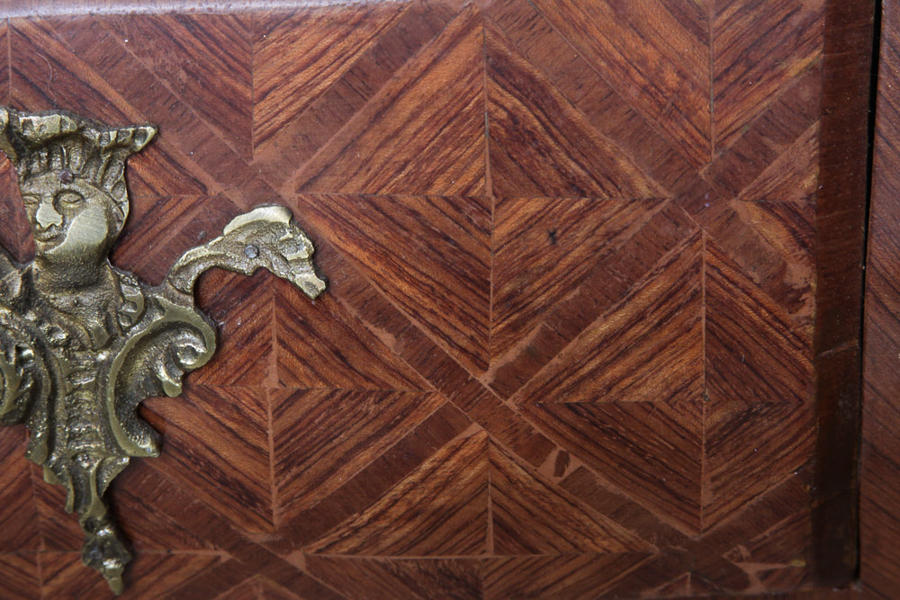 Vintage Louis XV Style Bombe Chest with Parquetry