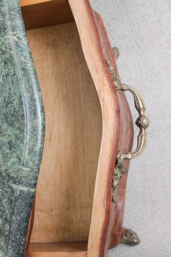 Vintage Louis XV Style Bombe Chest with Parquetry
