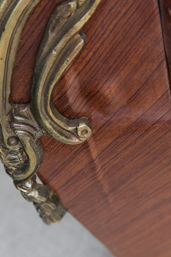 Vintage Louis XV Style Bombe Chest with Parquetry