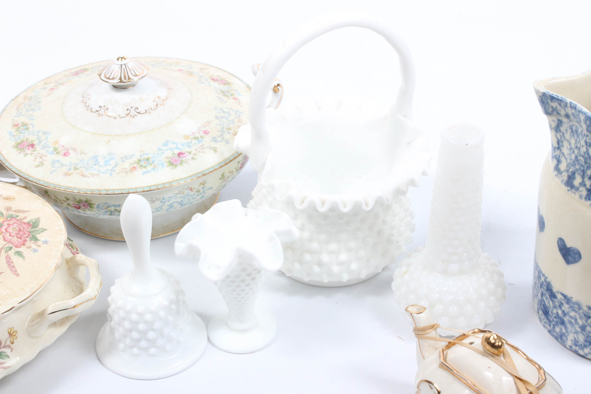 Vintage Glassware and Pottery Featuring Friendship Pottery