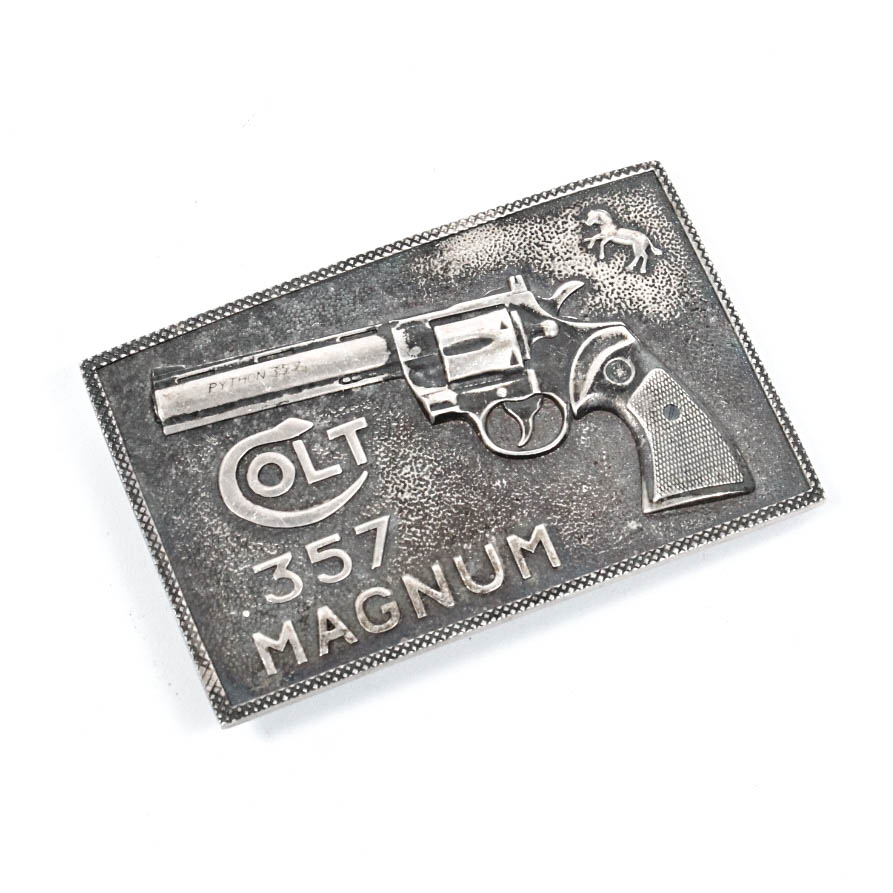 Adina Sterling Silver Colt 357 Magnum Belt Buckle