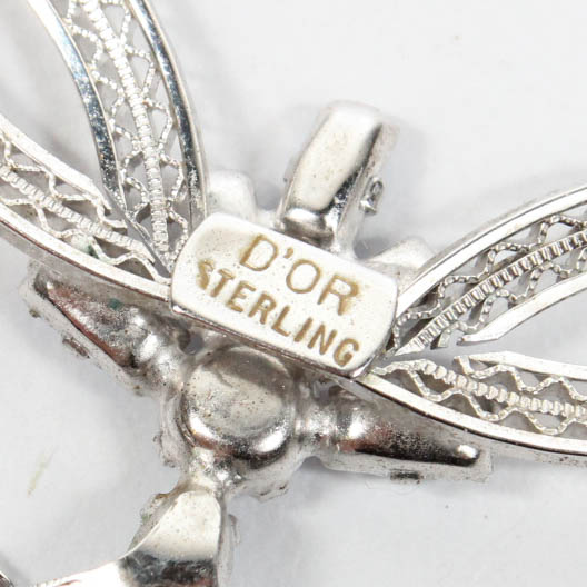 Vintage D'Or Sterling Silver Necklace and Earrings