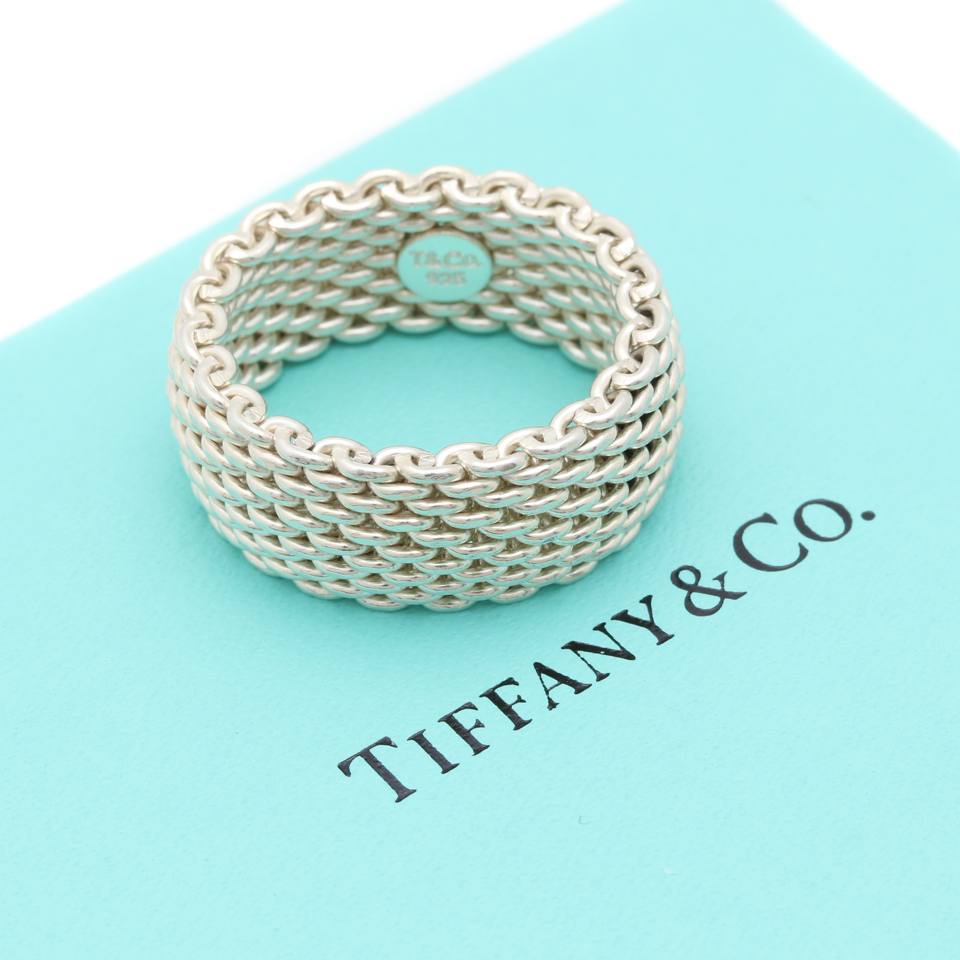 Tiffany & Co "Somerset Collection" Sterling Silver Mesh Link Ring