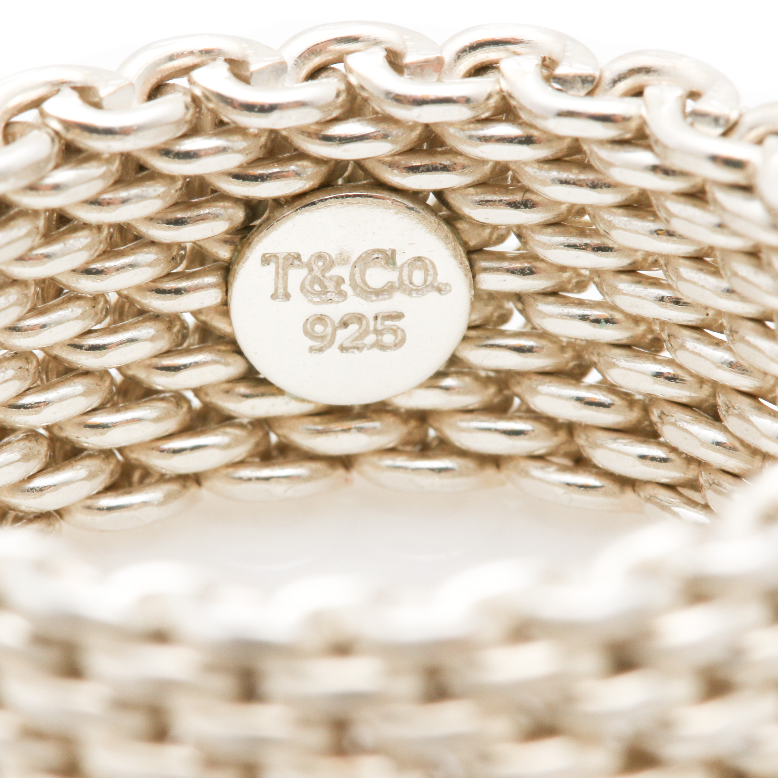 Tiffany & Co "Somerset Collection" Sterling Silver Mesh Link Ring