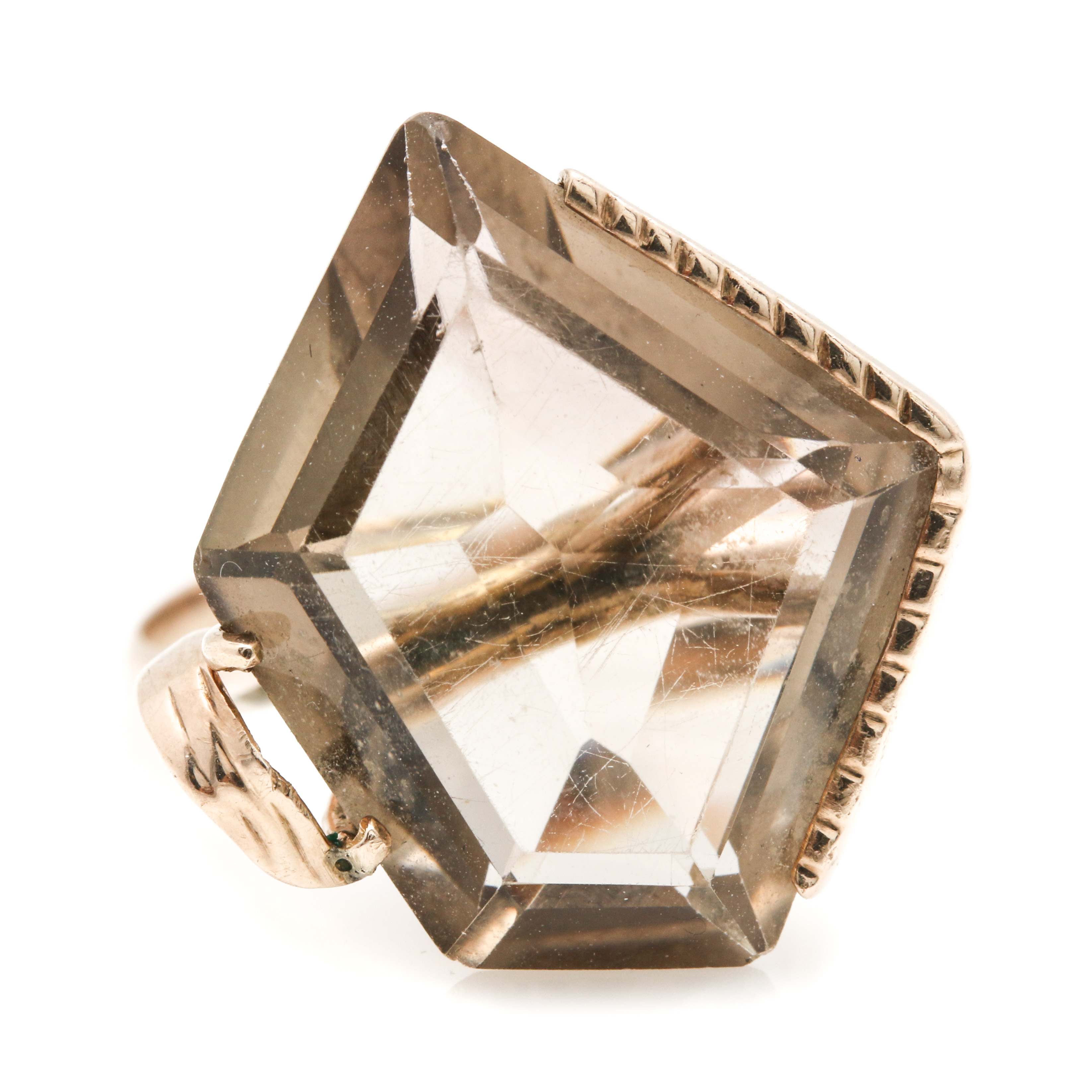 10K Yellow Gold Smoky Quartz Ring