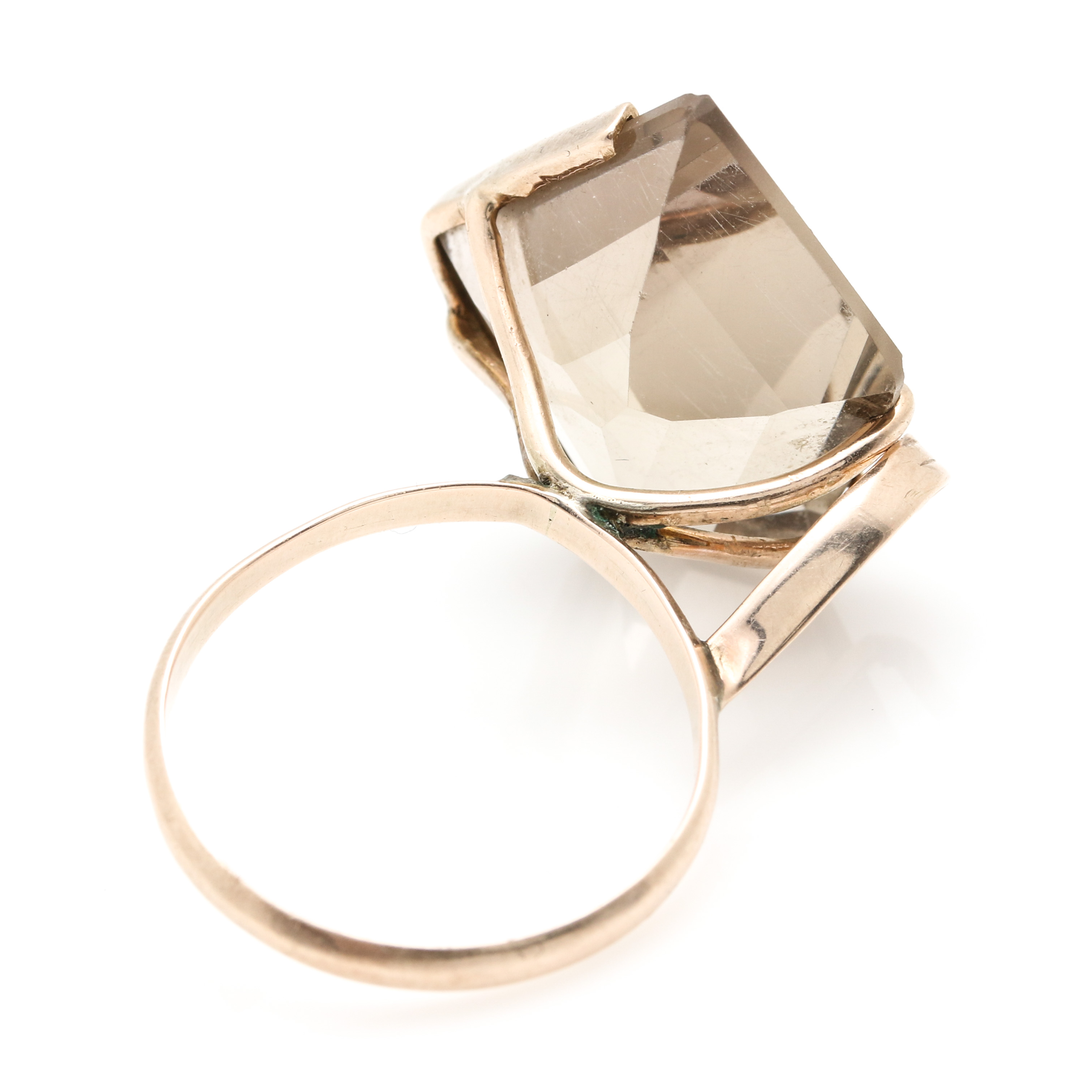 10K Yellow Gold Smoky Quartz Ring
