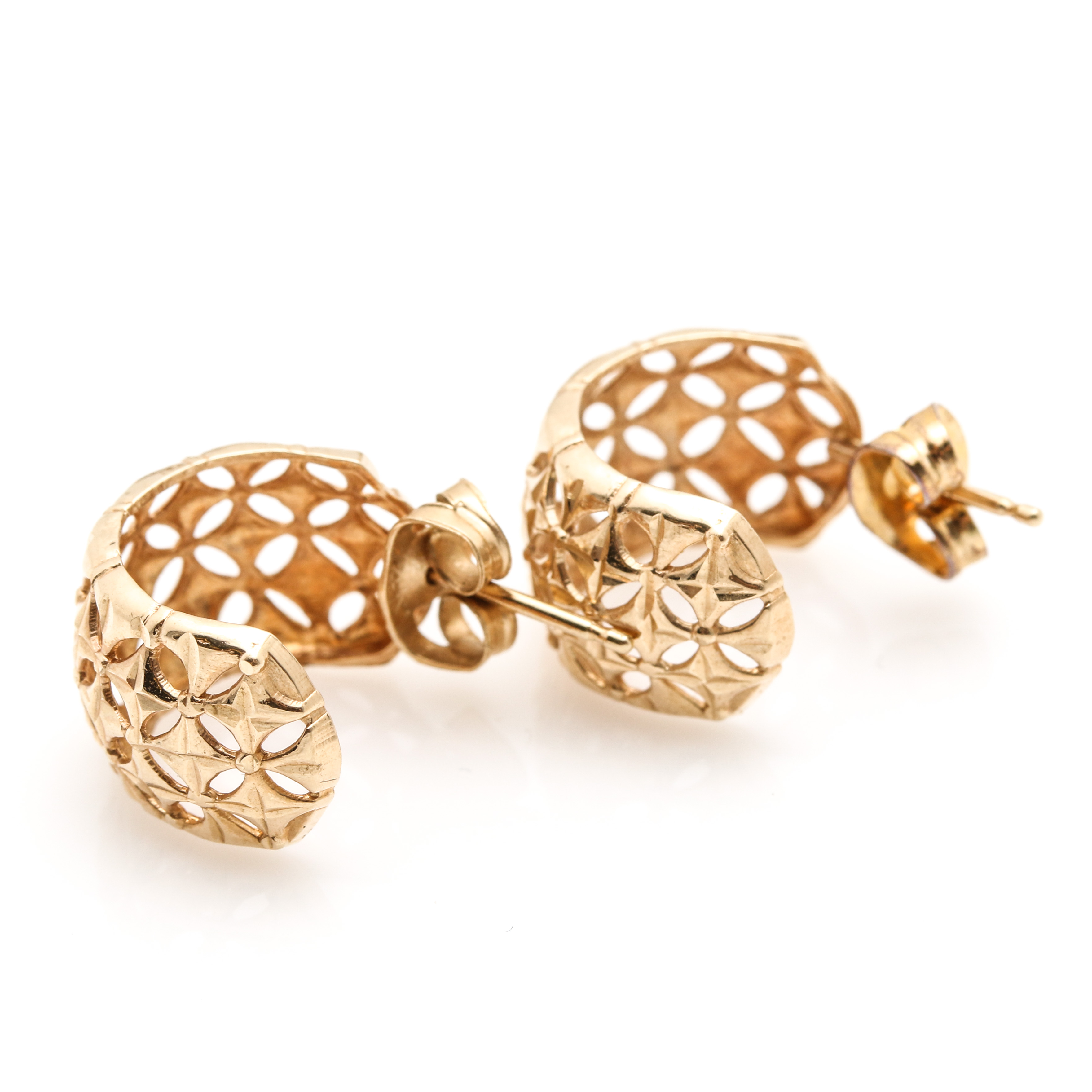 Selection of 14K Yellow Gold and Two Tone Hoop Earrings