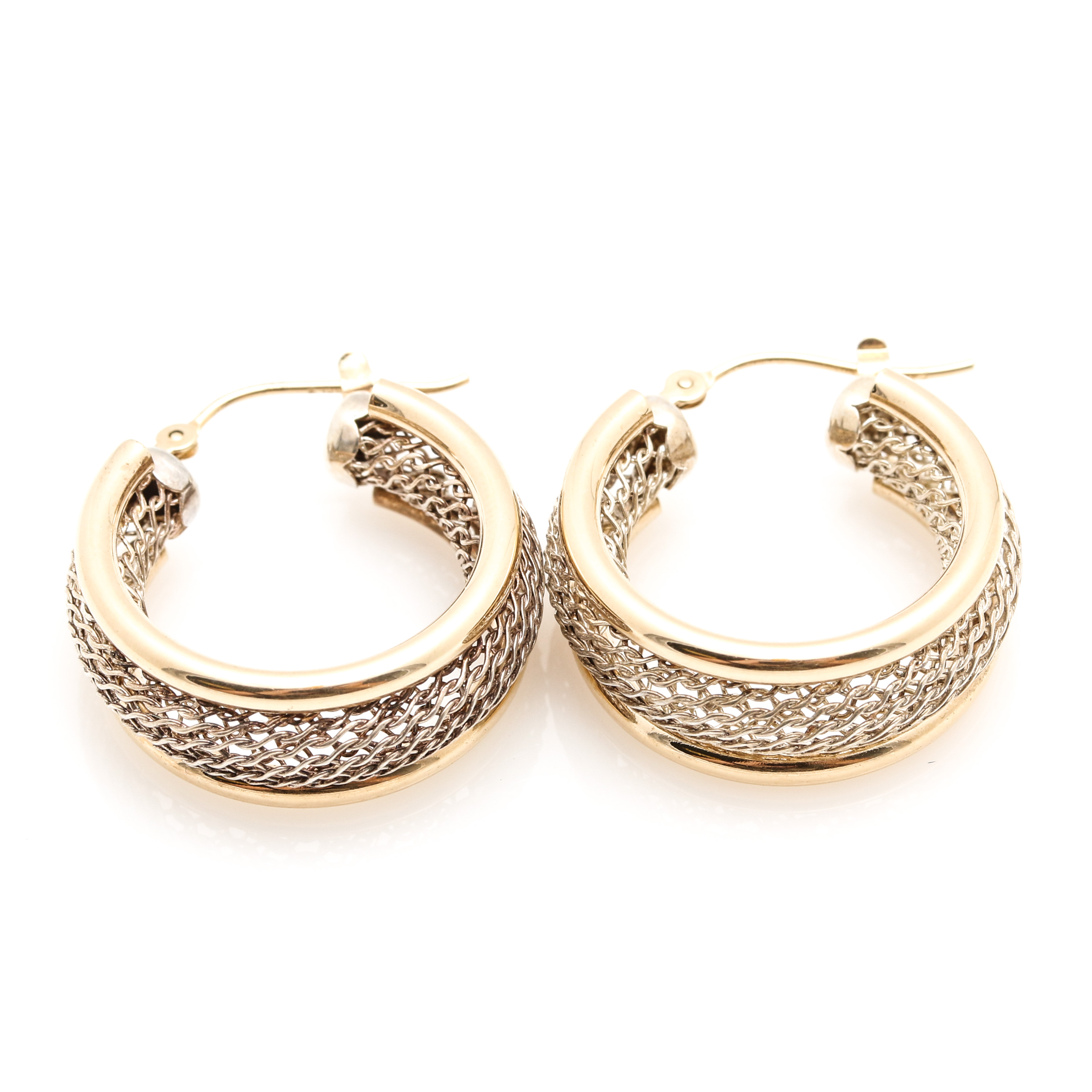 Selection of 14K Yellow Gold and Two Tone Hoop Earrings