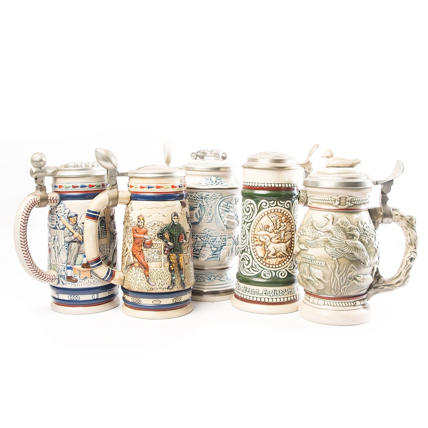 Avon Sports and Hunting Themed Beer Steins