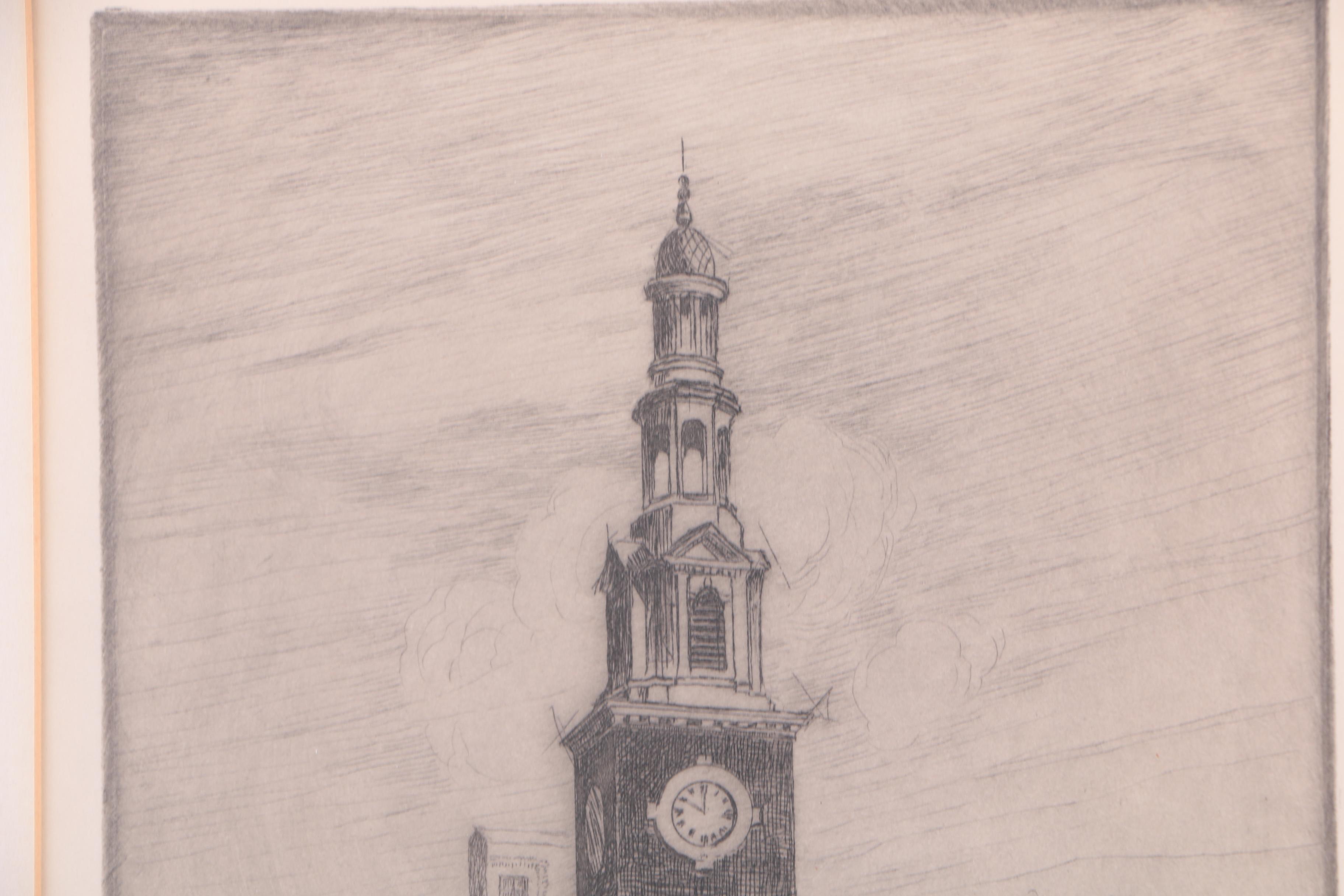 Kent Hagerman Etching of University of Kentucky's Memorial Hall "Lecture Hour"