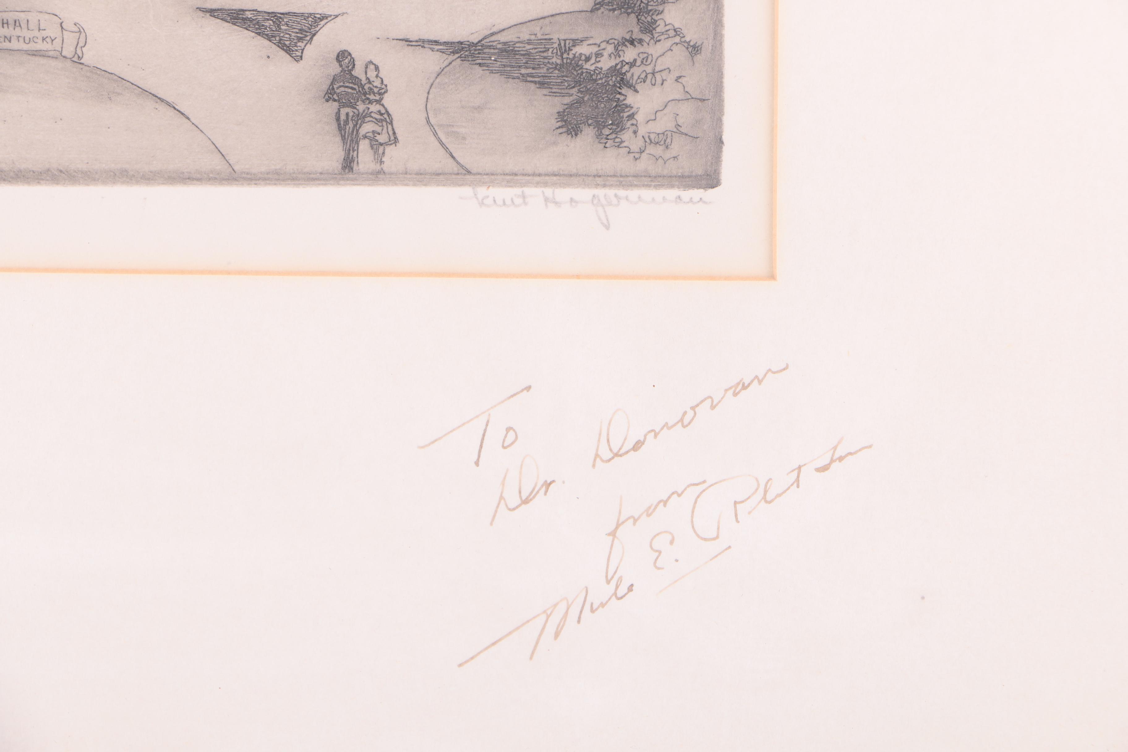 Kent Hagerman Etching of University of Kentucky's Memorial Hall "Lecture Hour"