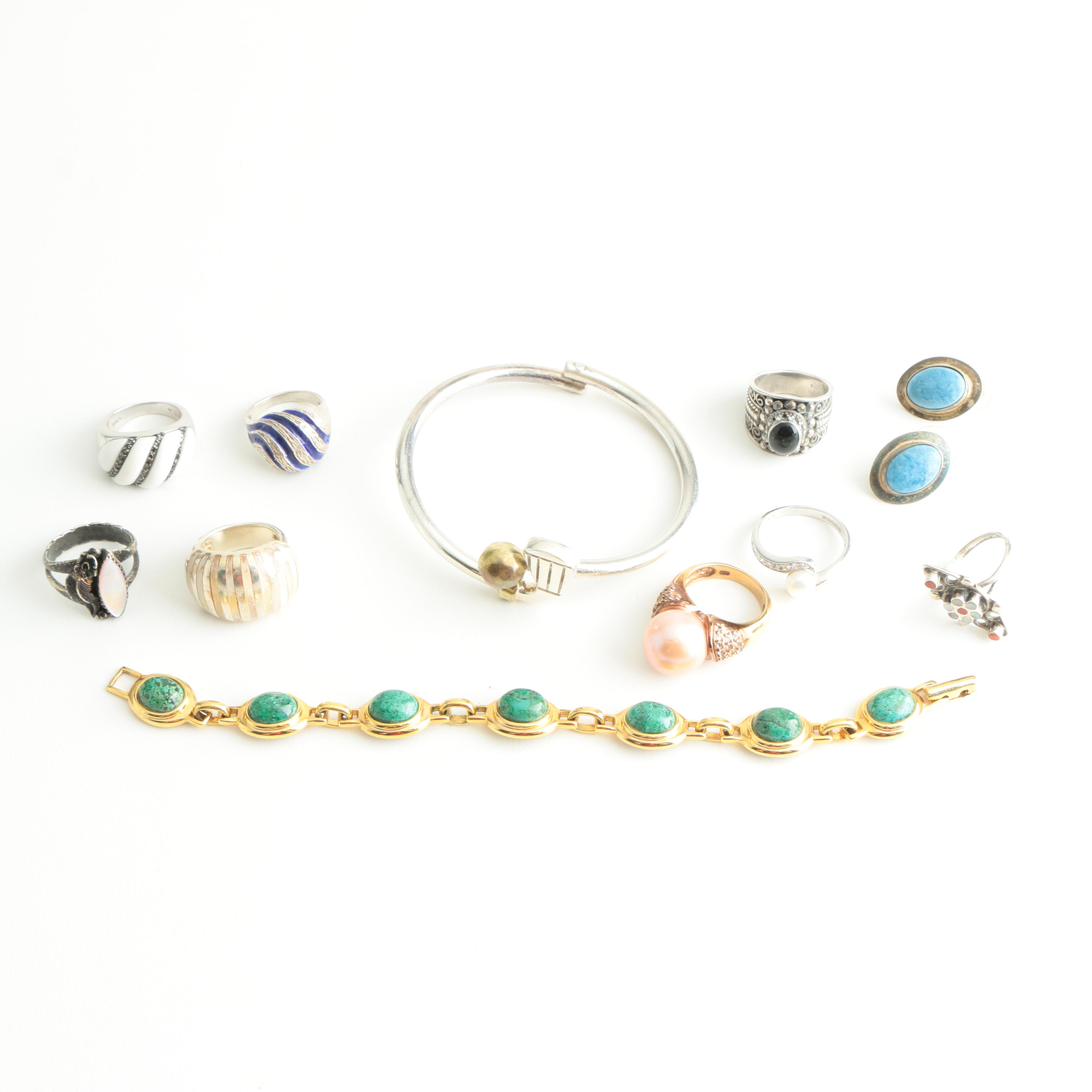 Assortment of Sterling Silver and Gemstone Jewelry
