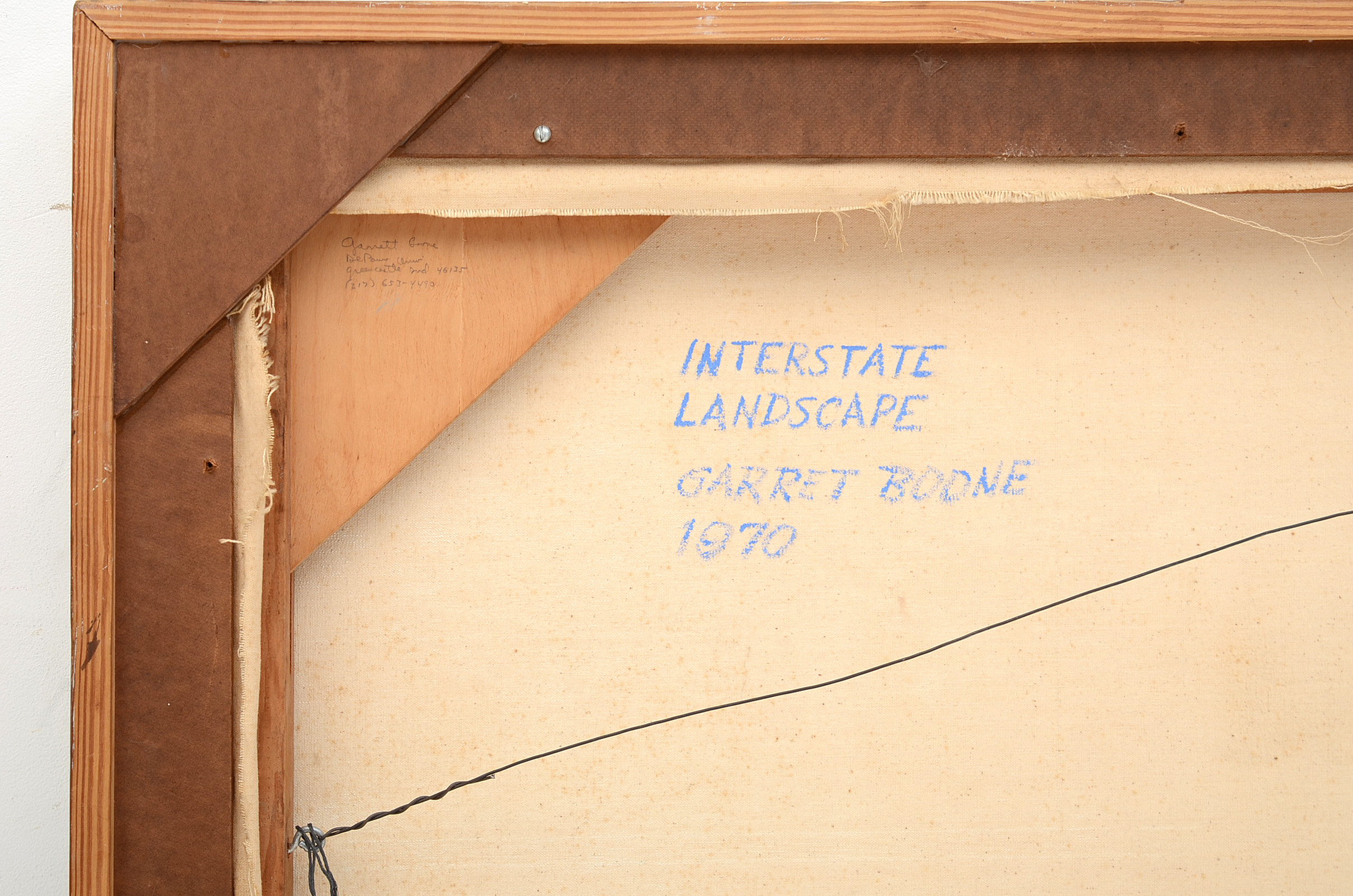 Garret Boone Original 1970 Acrylic Painting on Canvas "Interstate Landscape"