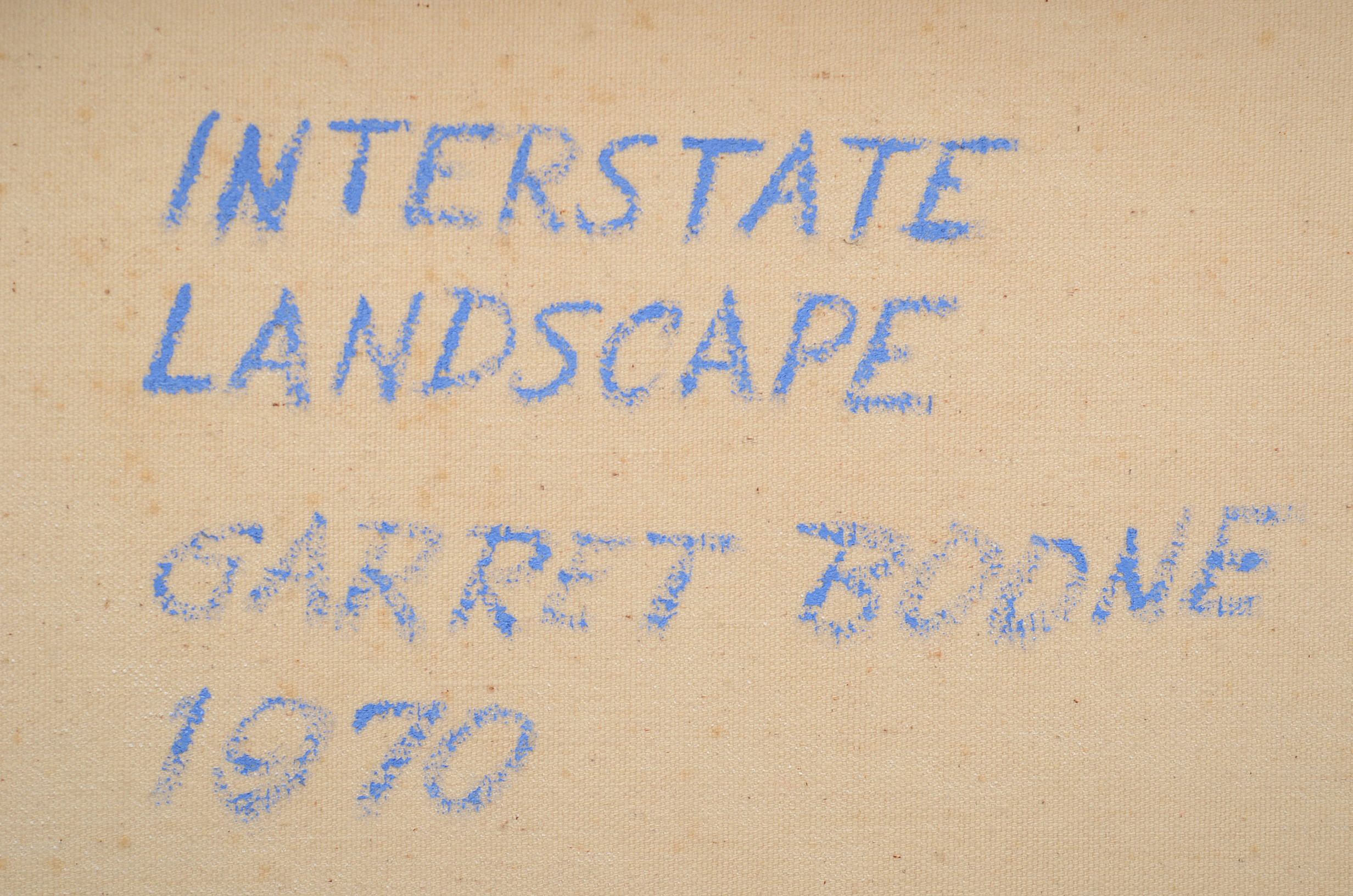 Garret Boone Original 1970 Acrylic Painting on Canvas "Interstate Landscape"