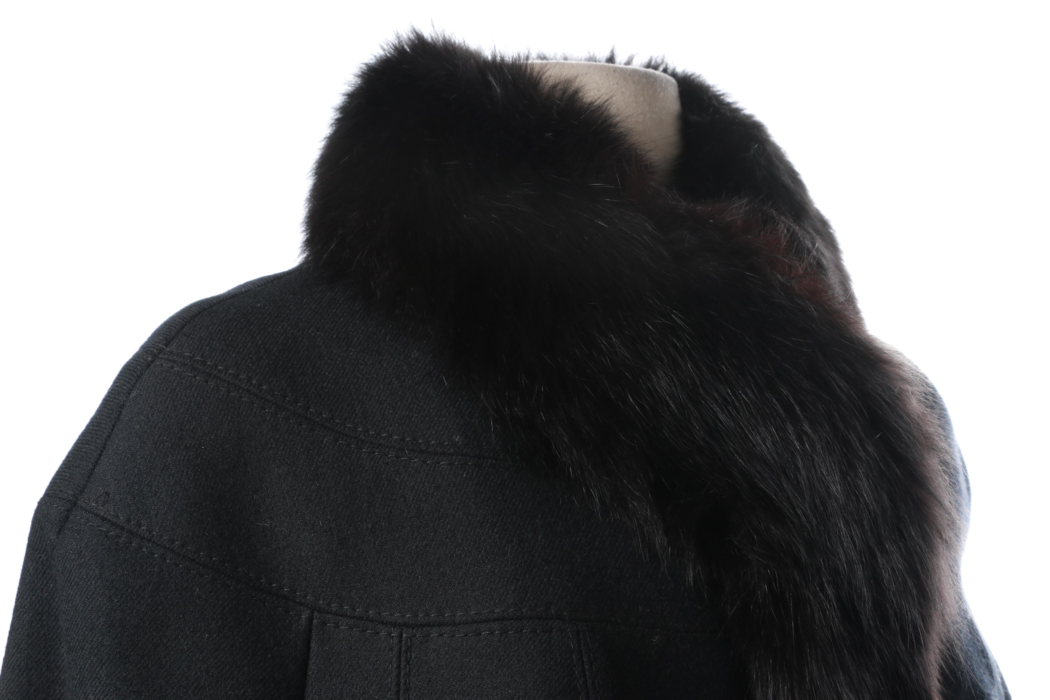 Baldin-Brussels Women's Wool Coat with Fox Fur Trim