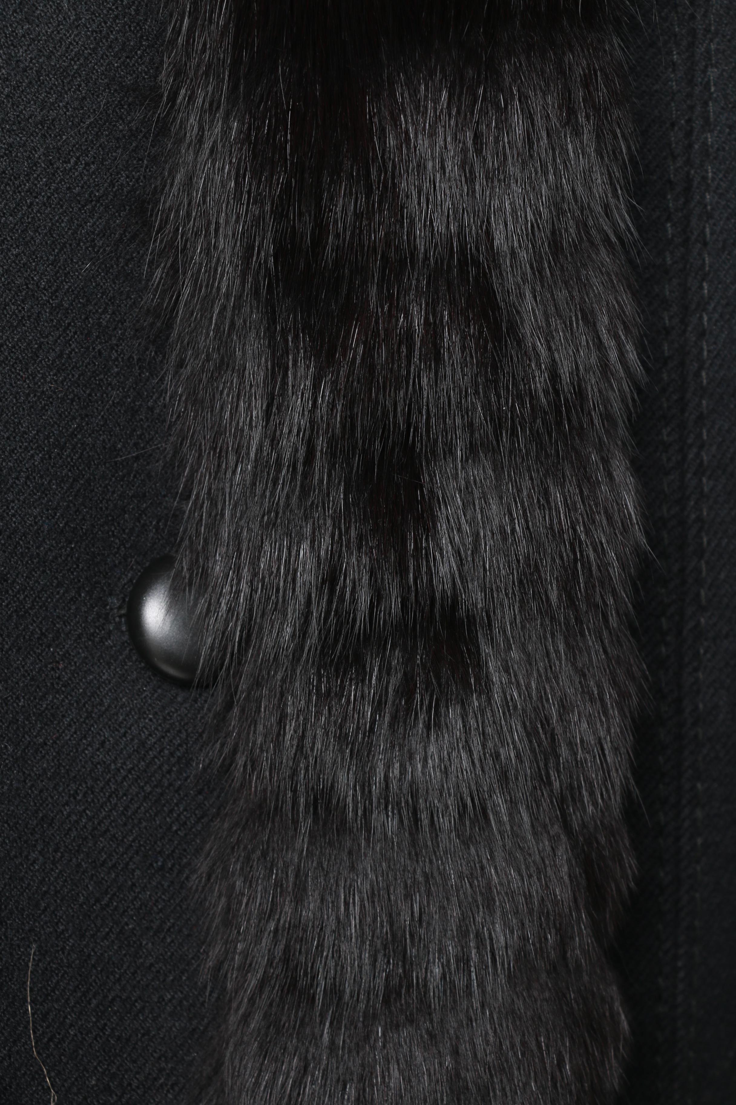 Baldin-Brussels Women's Wool Coat with Fox Fur Trim