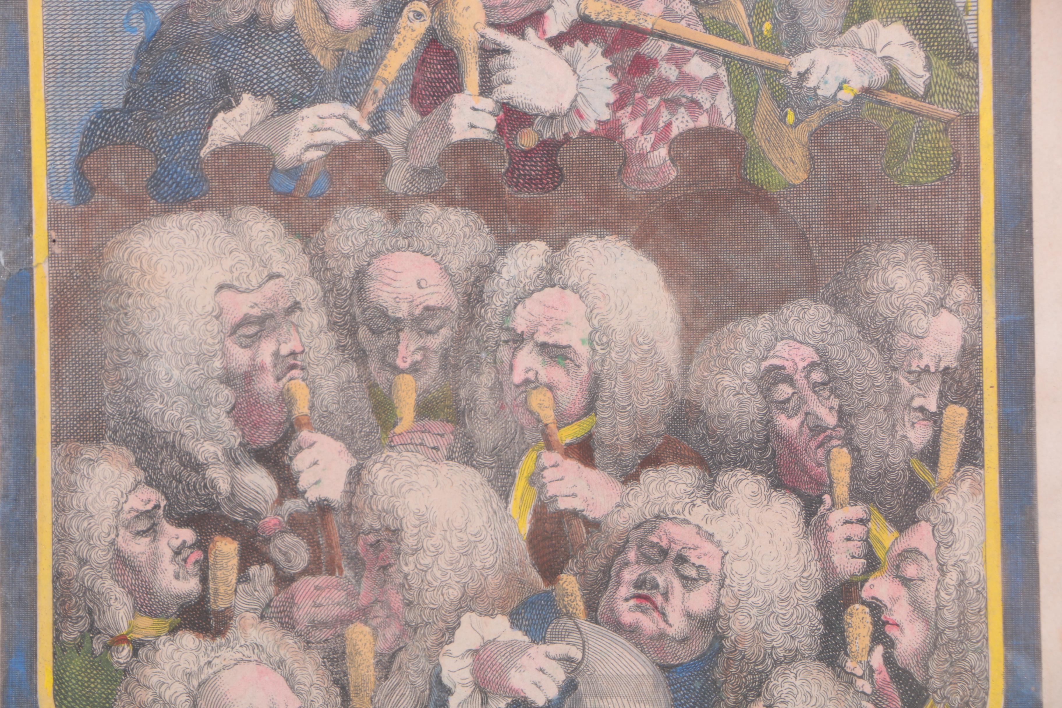 Two Hand-Colored Lithographs After William Hogarth