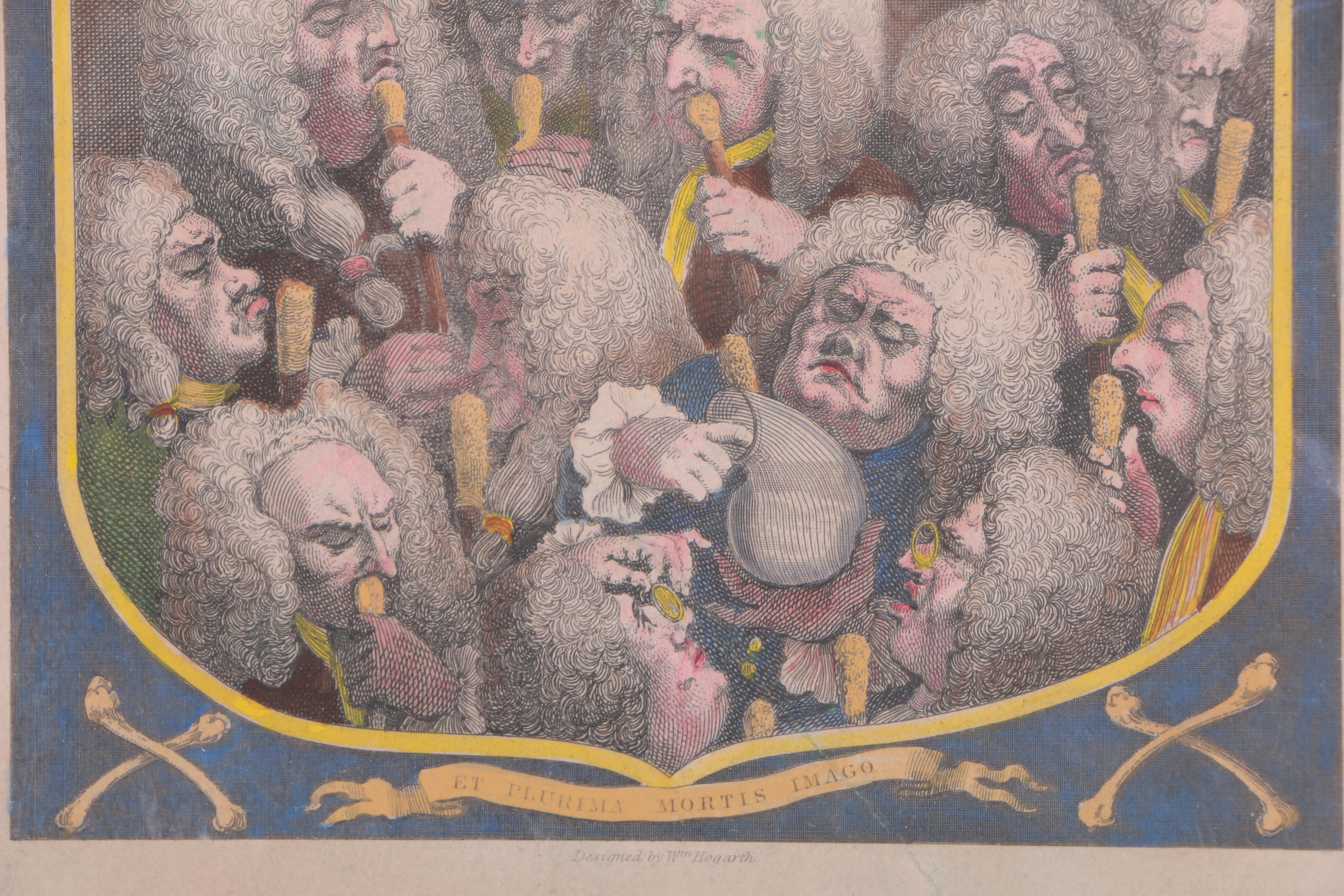 Two Hand-Colored Lithographs After William Hogarth