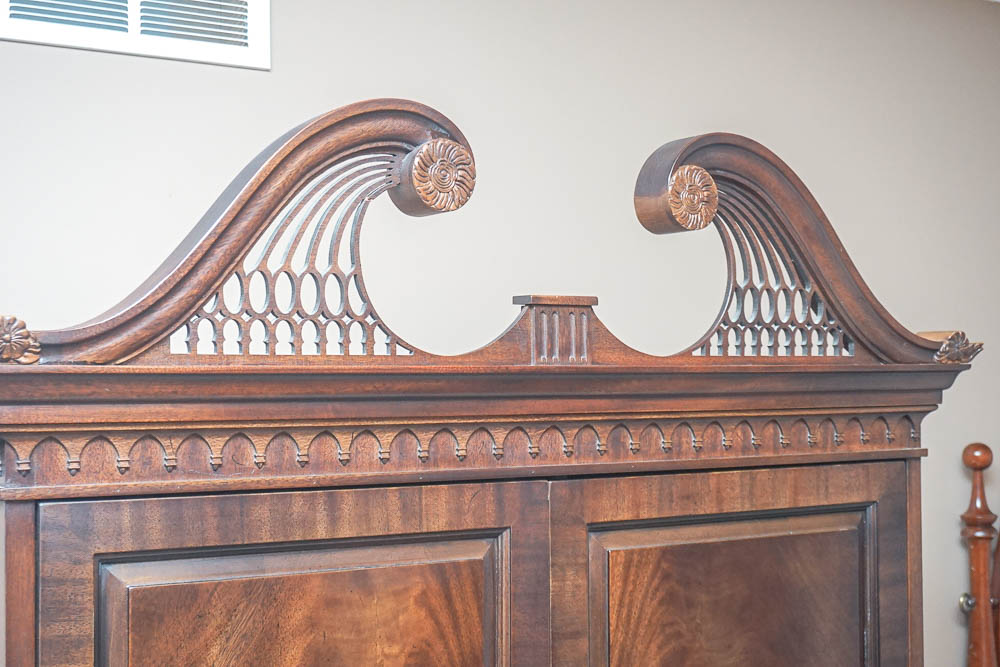 Vintage Federal Style Mahogany Entertainment Armoire by Henredon