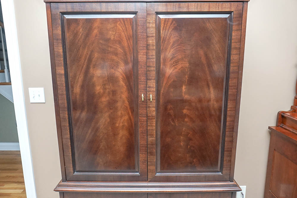 Vintage Federal Style Mahogany Entertainment Armoire by Henredon
