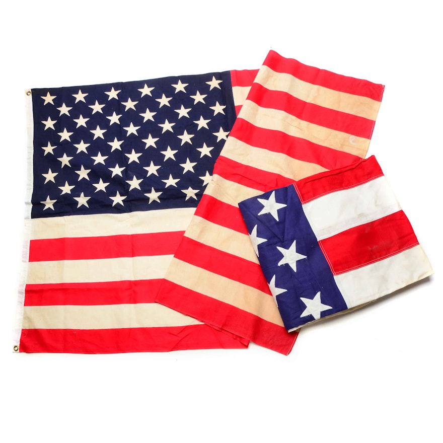 Pair of Vintage American Flags