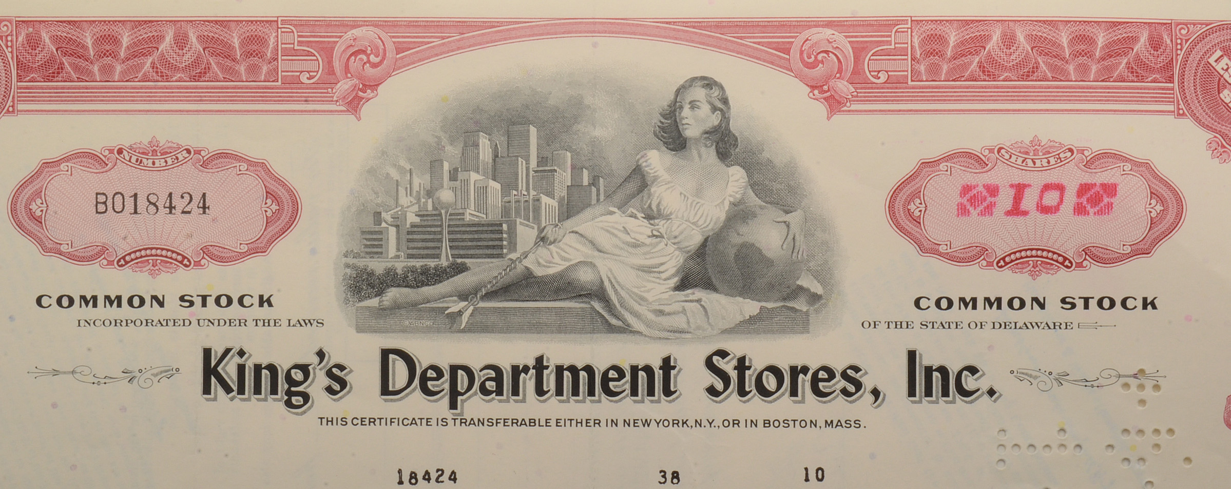 Eight Cancelled Stock Certificates