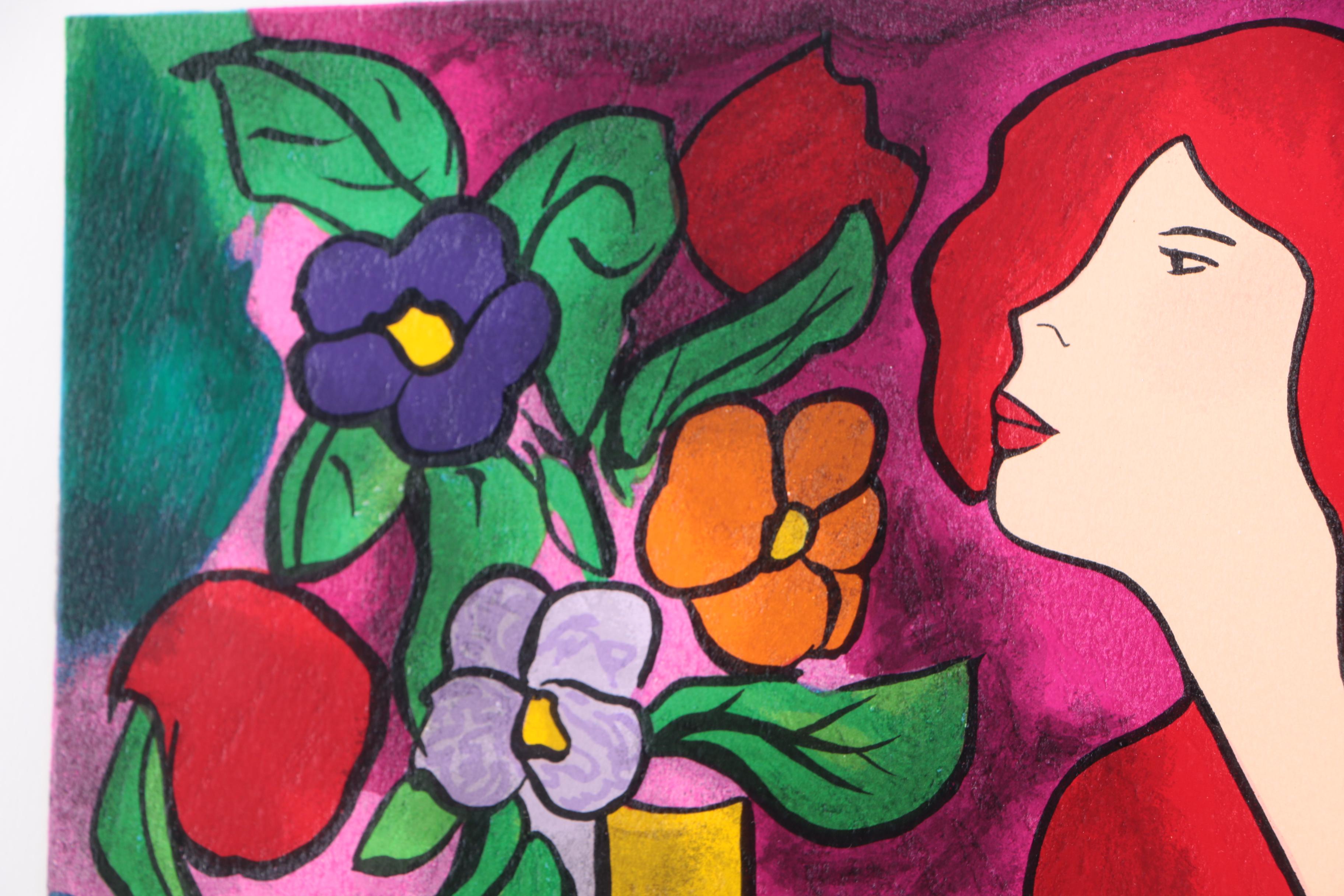 Linda Le Kinff Limited Edition Embellished Serigraph on Paper