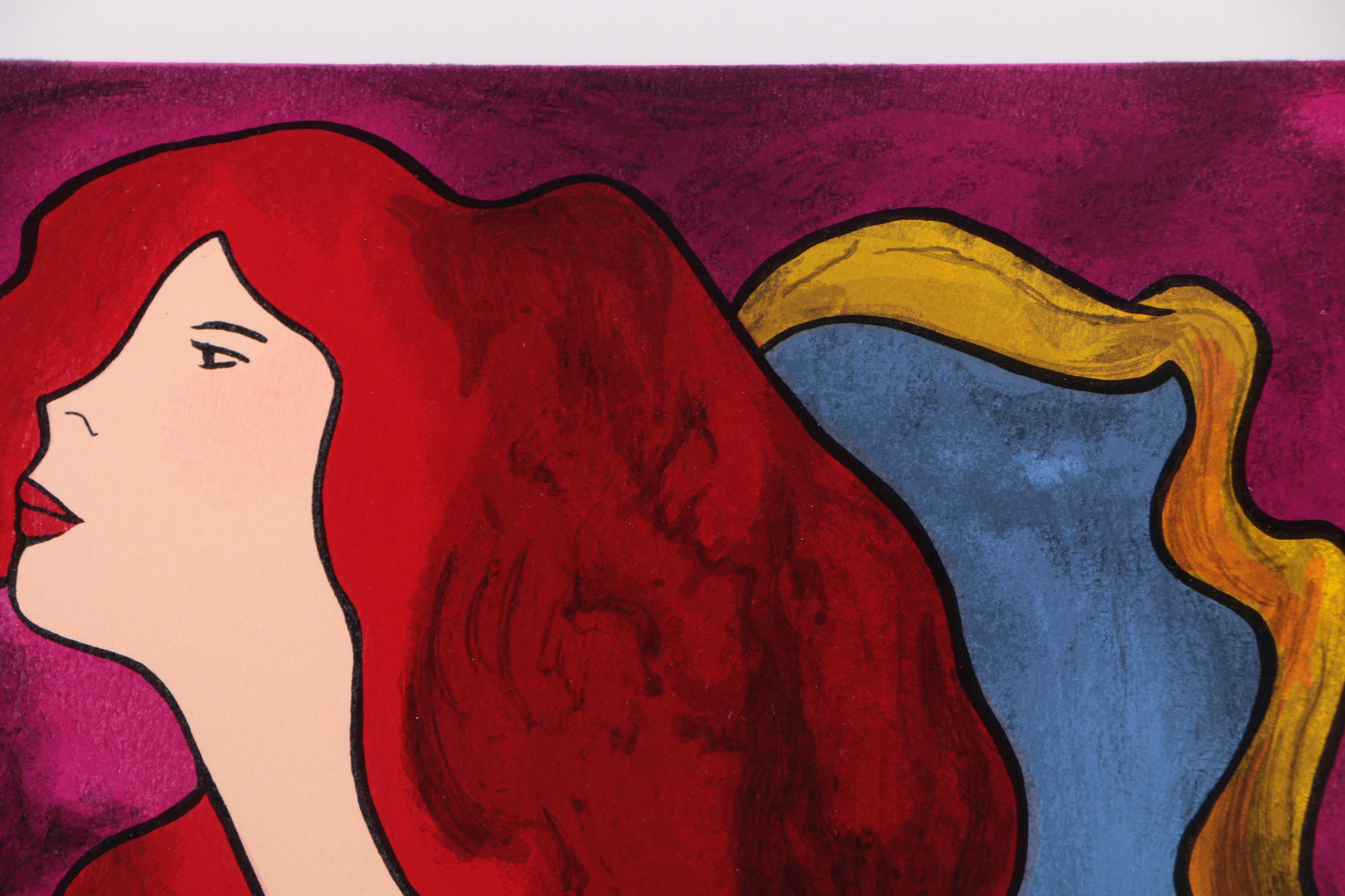 Linda Le Kinff Limited Edition Embellished Serigraph on Paper