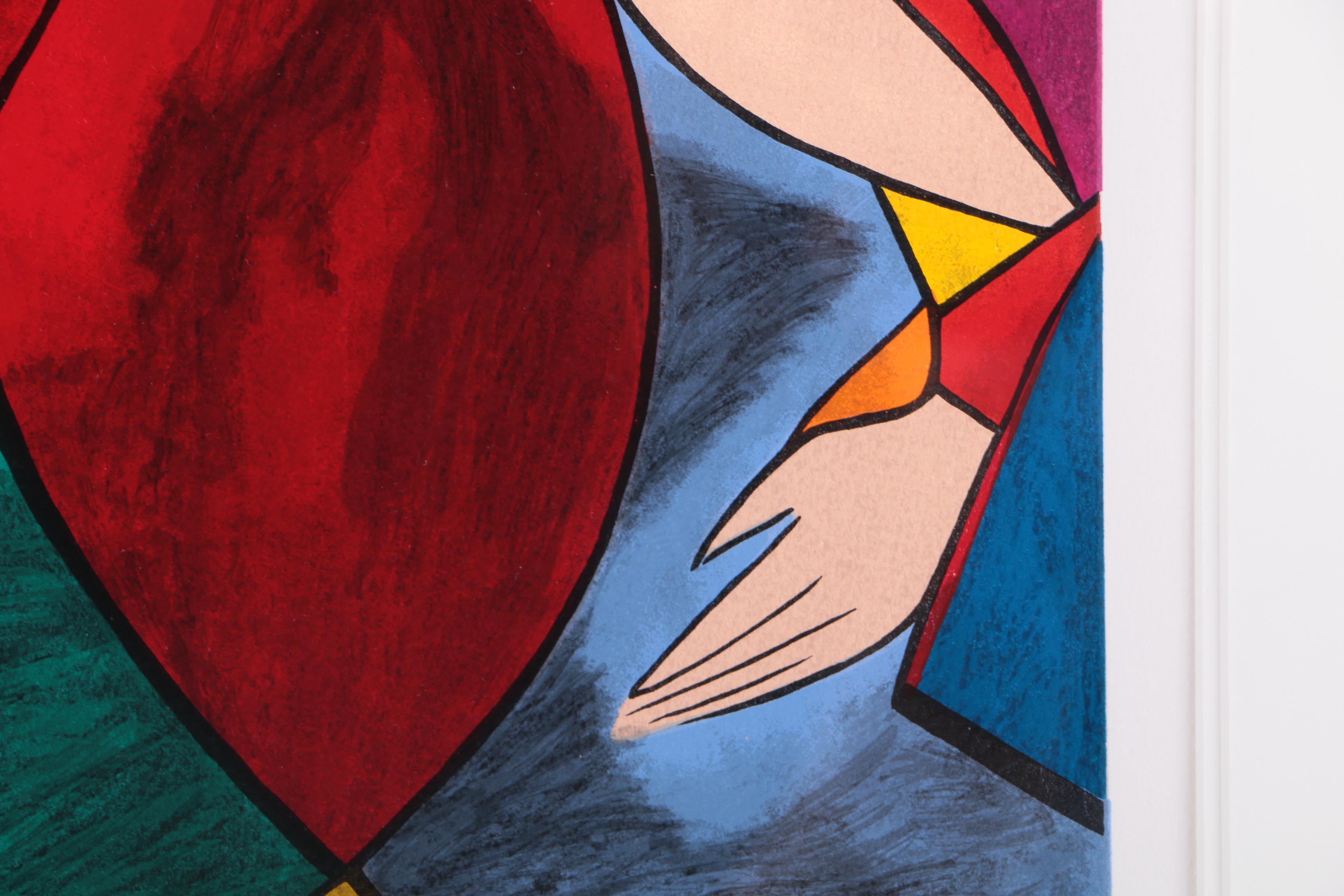 Linda Le Kinff Limited Edition Embellished Serigraph on Paper