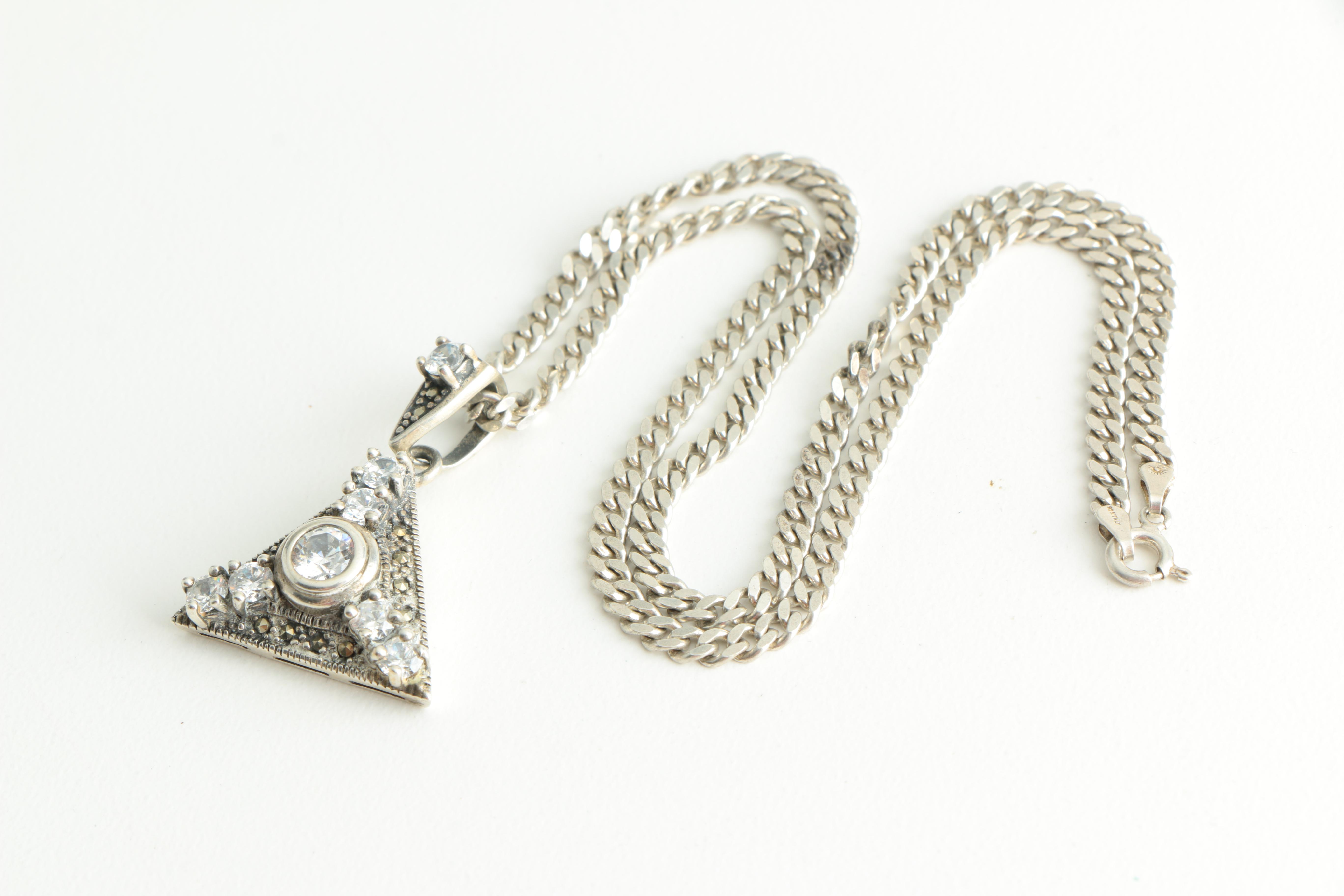 Sterling Silver Necklace Bracelets and Ring