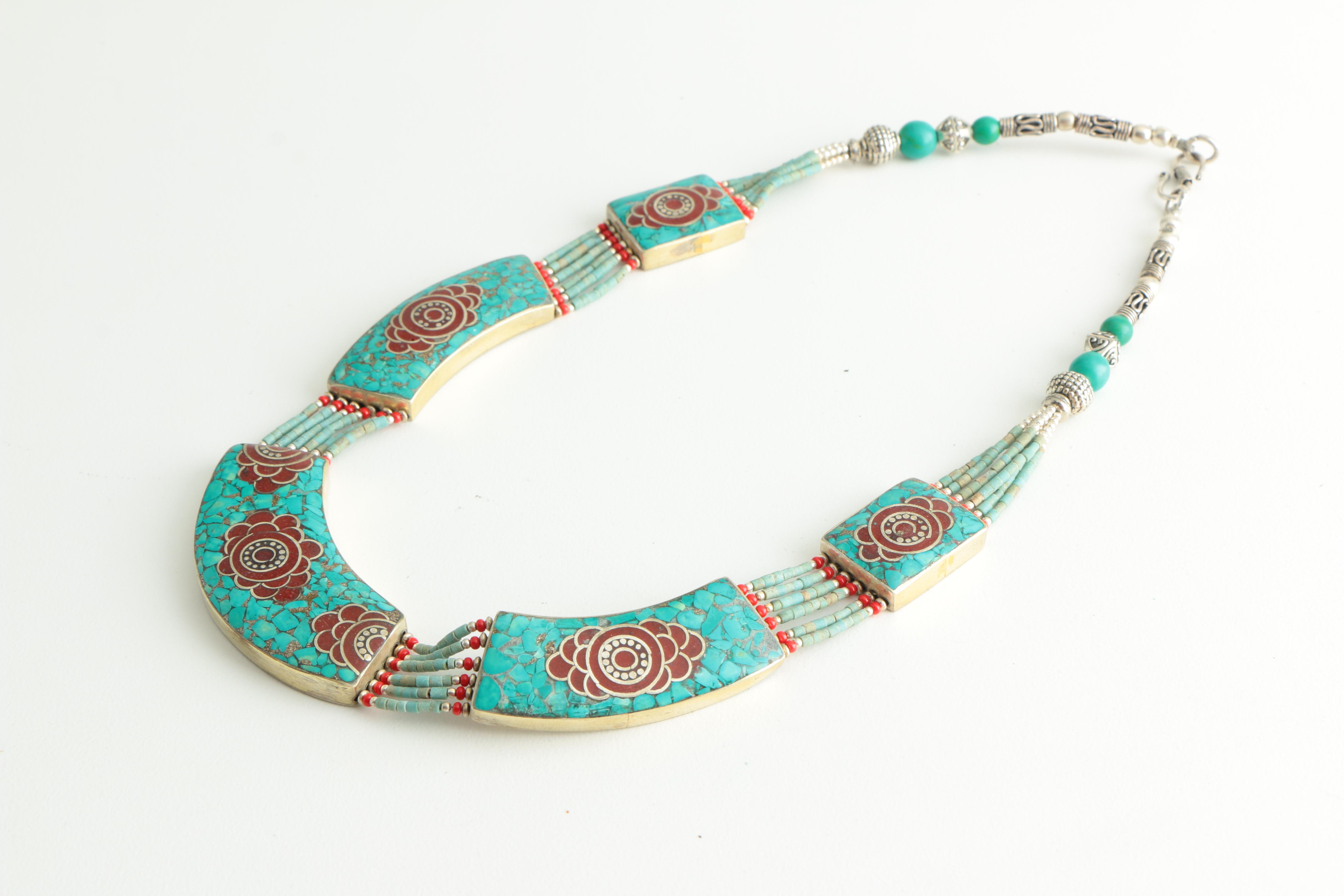 Sterling Silver Indonesian Necklace and Bracelet