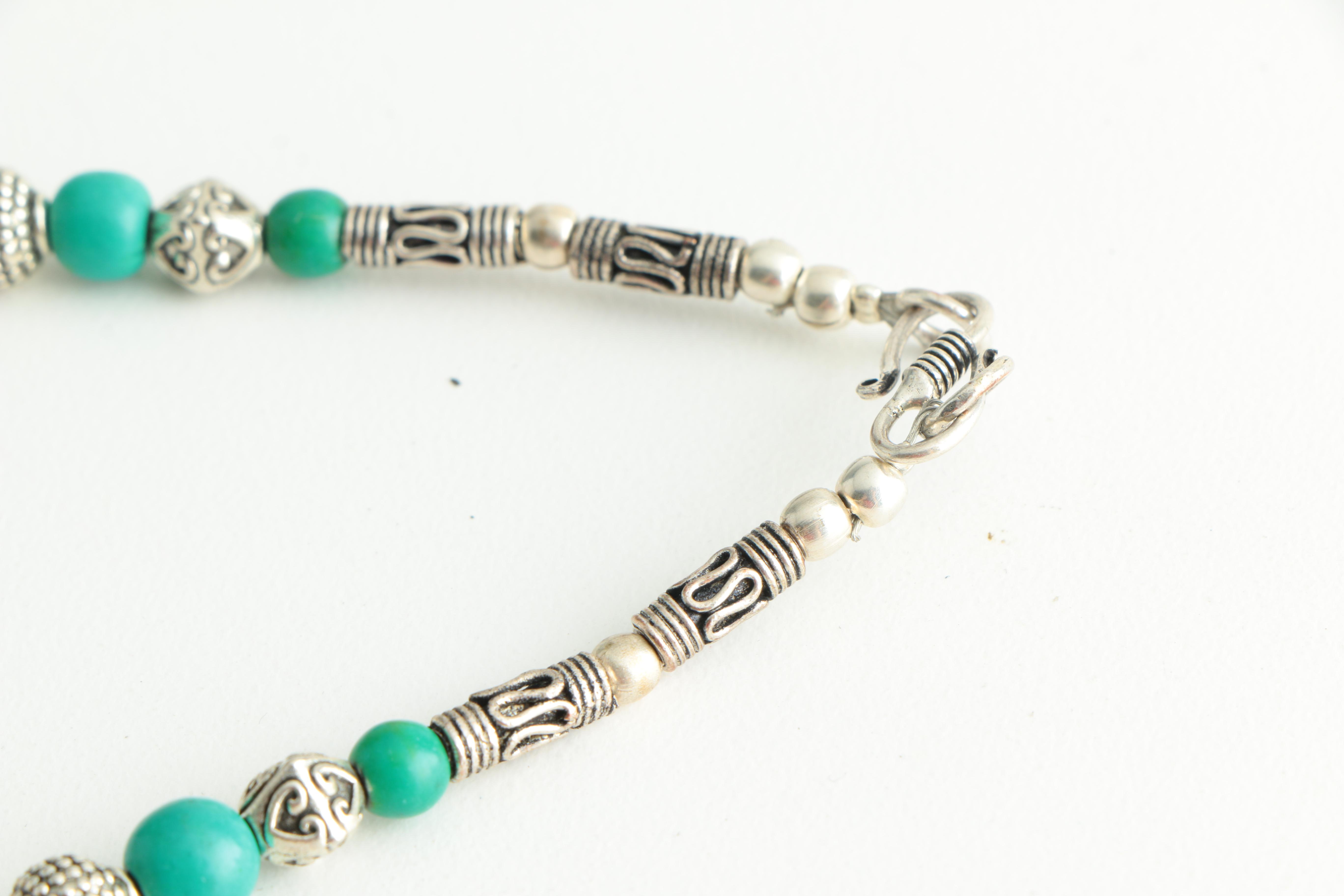 Sterling Silver Indonesian Necklace and Bracelet
