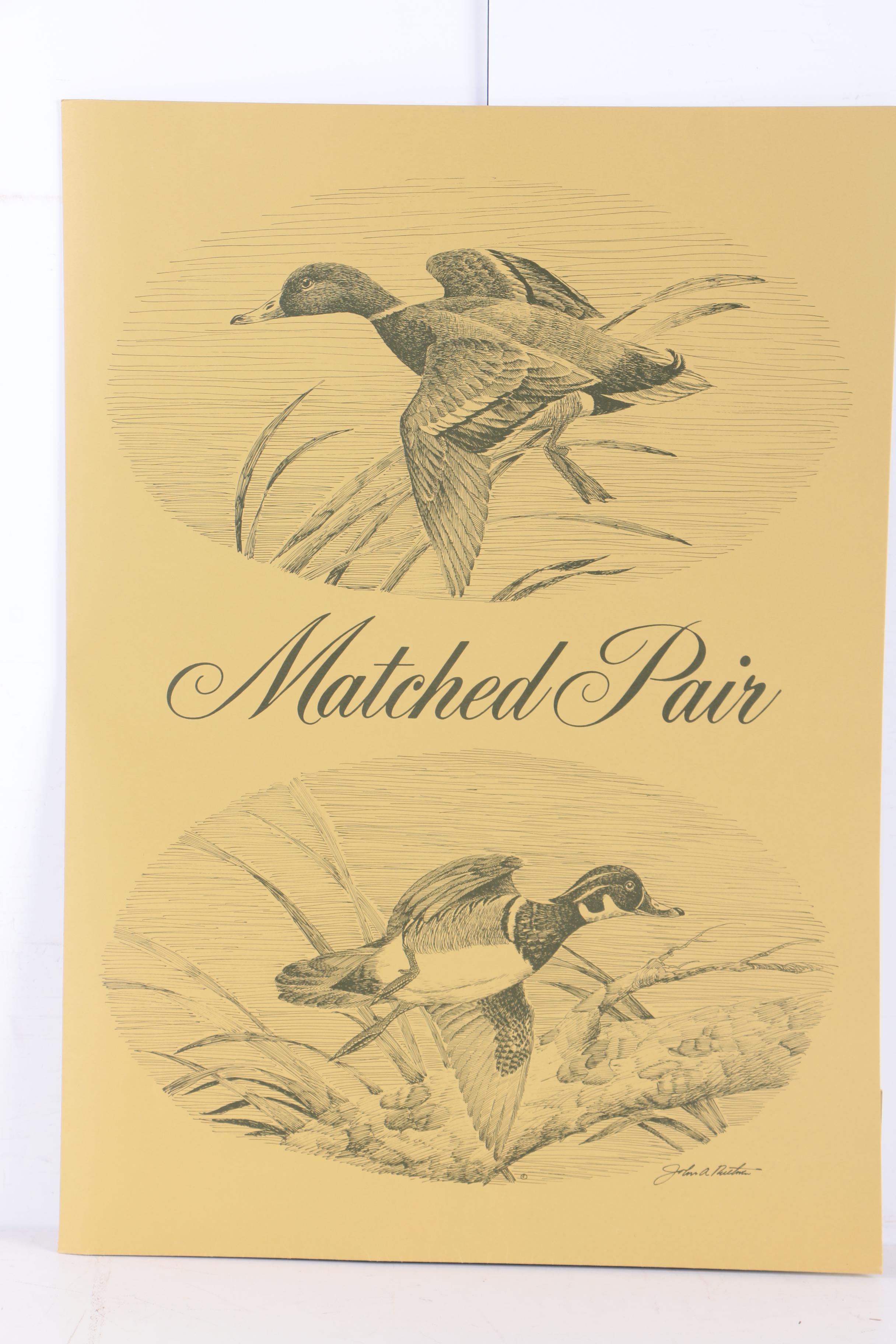 John Ruthven Limited Edition 53/99 Offset Lithographs "Mallards" & "Wood Ducks"