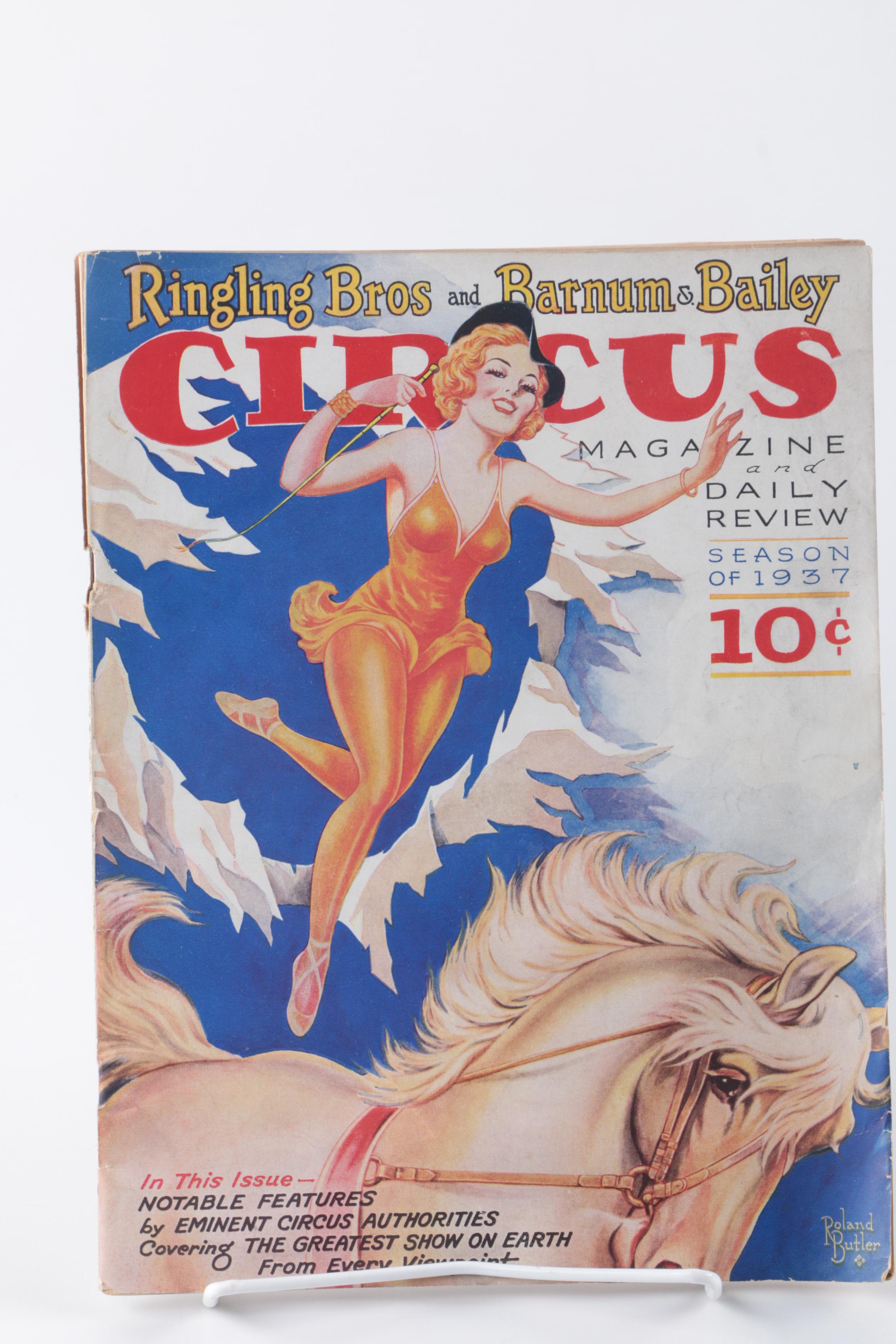 Vintage Basketball and Baseball, with Copy of "Circus" Magazine