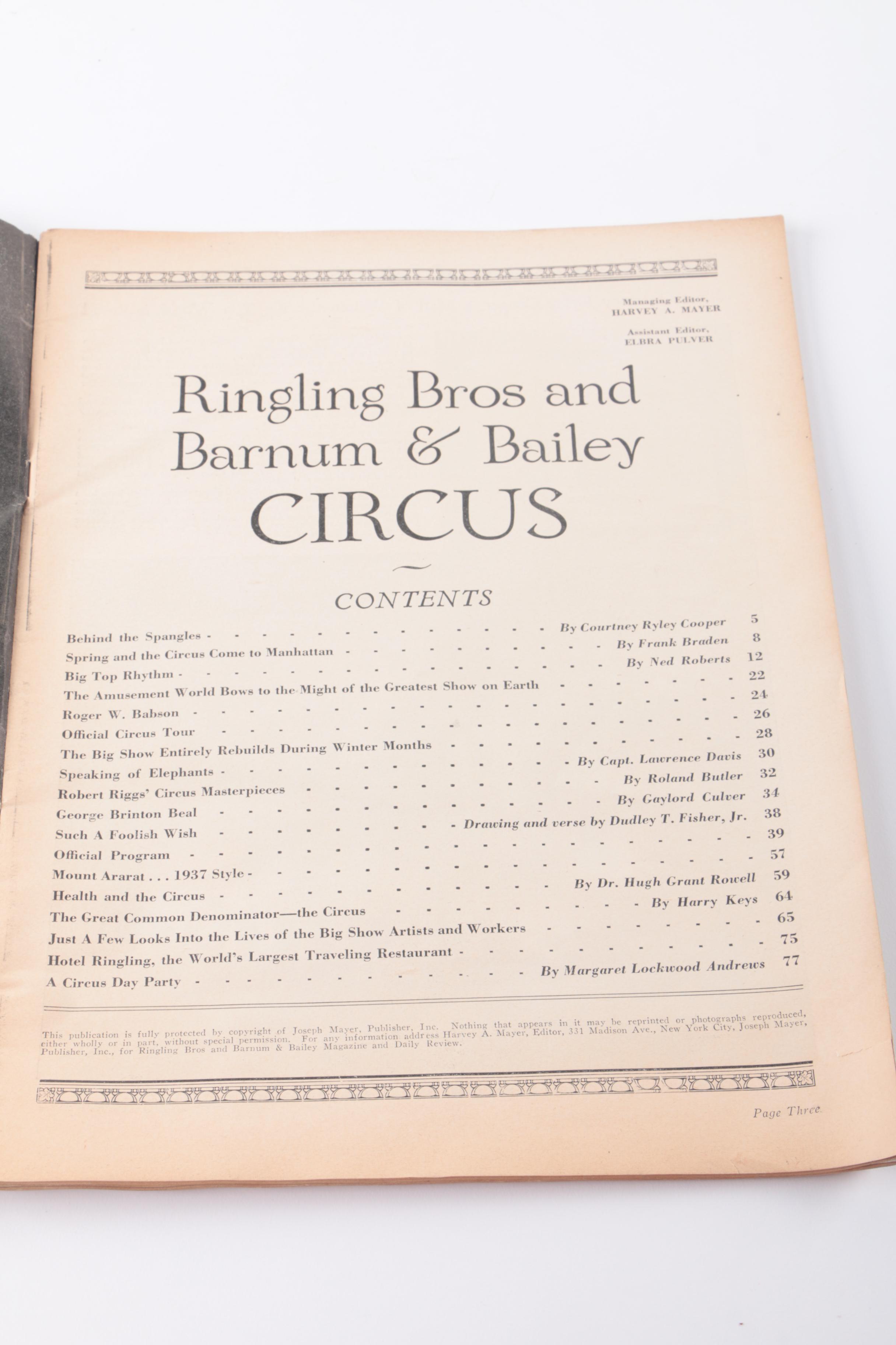 Vintage Basketball and Baseball, with Copy of "Circus" Magazine