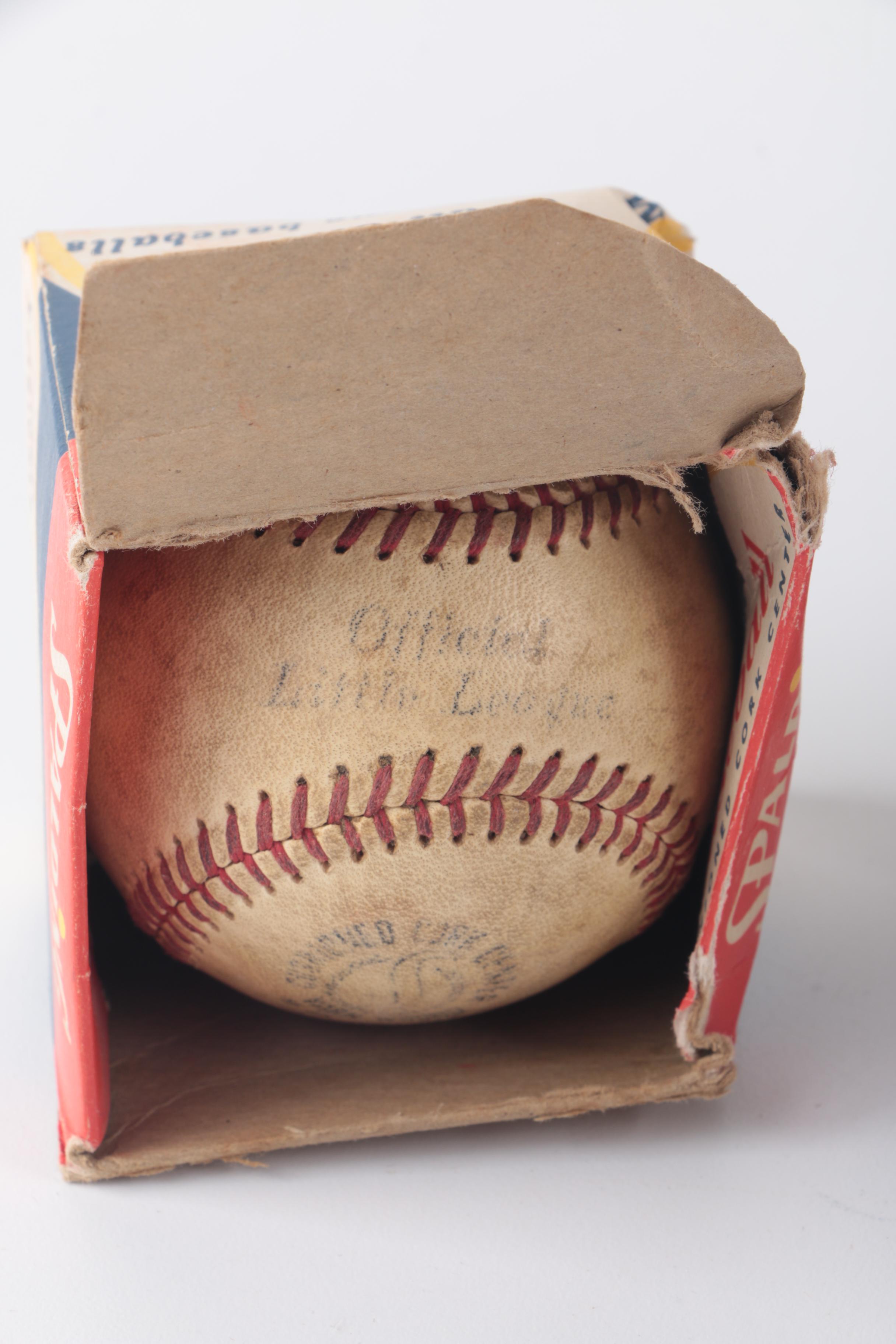 Vintage Basketball and Baseball, with Copy of "Circus" Magazine
