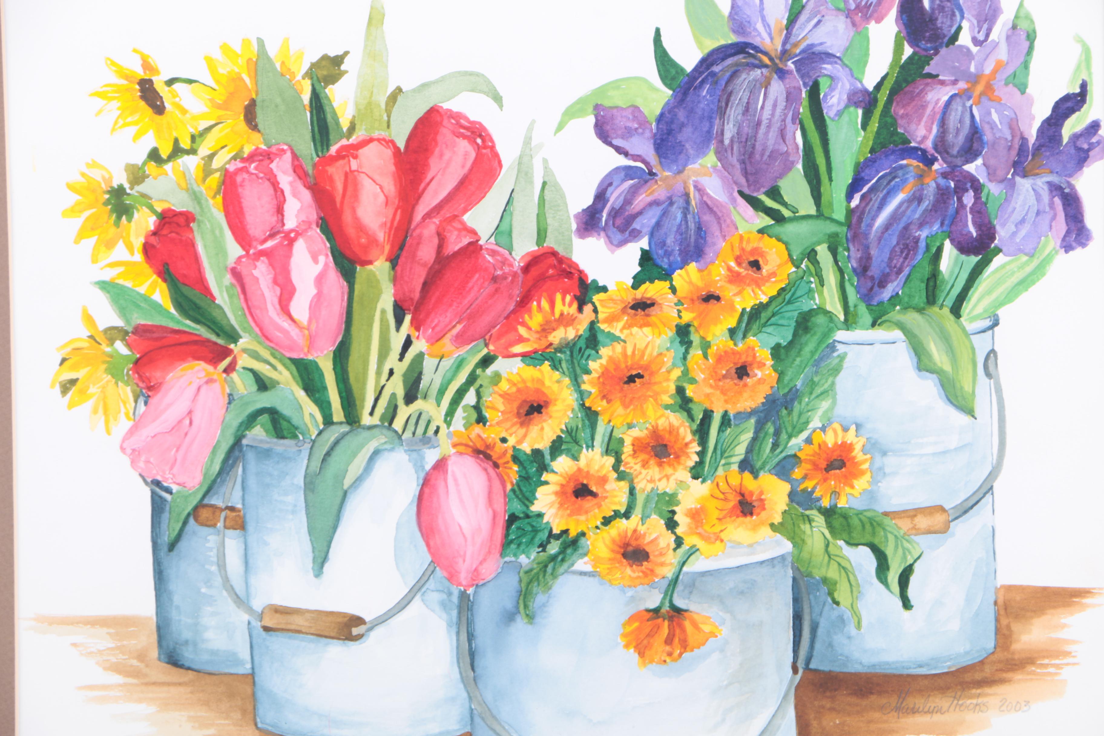 Marilyn Hooks Watercolor Painting of Flowers