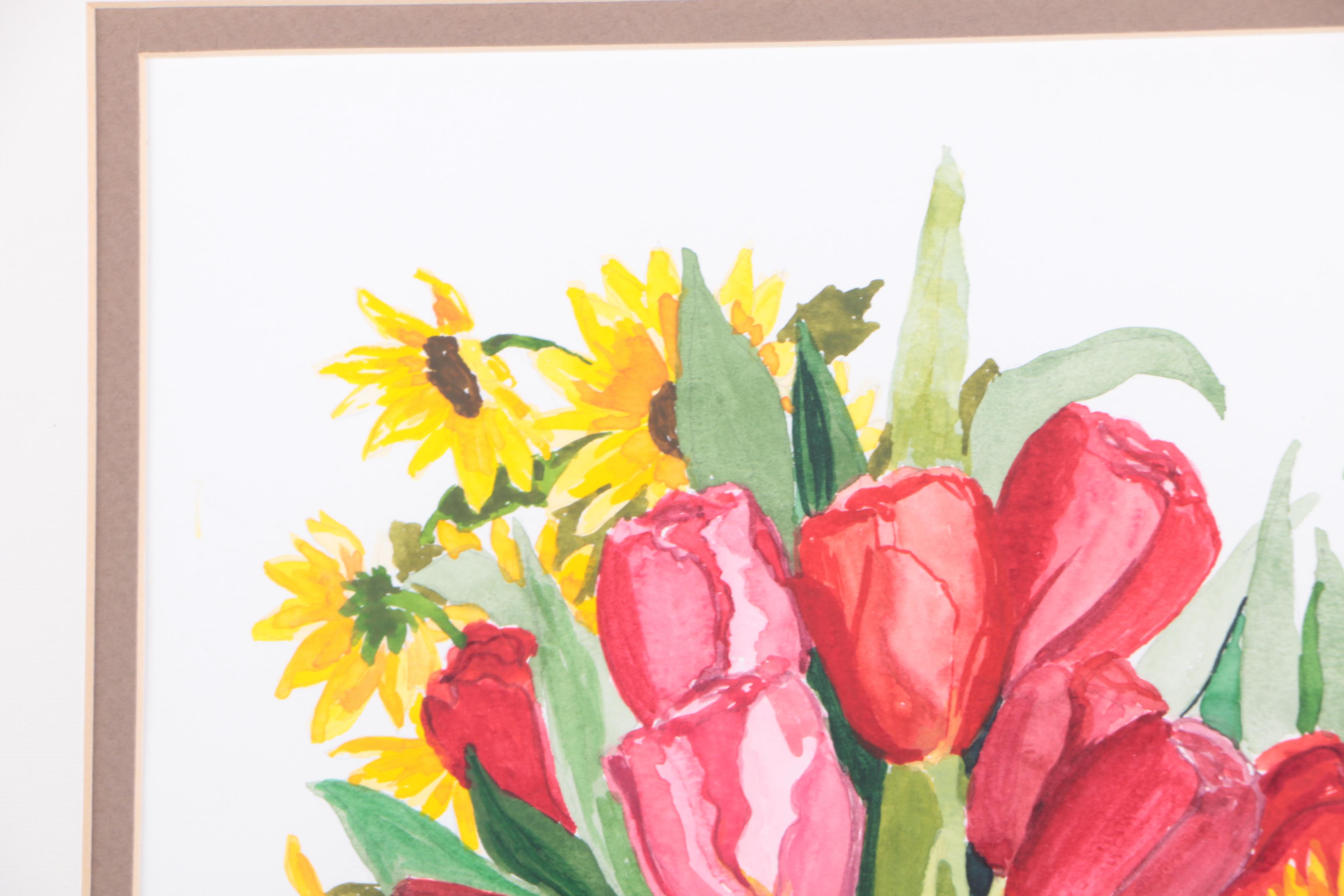 Marilyn Hooks Watercolor Painting of Flowers