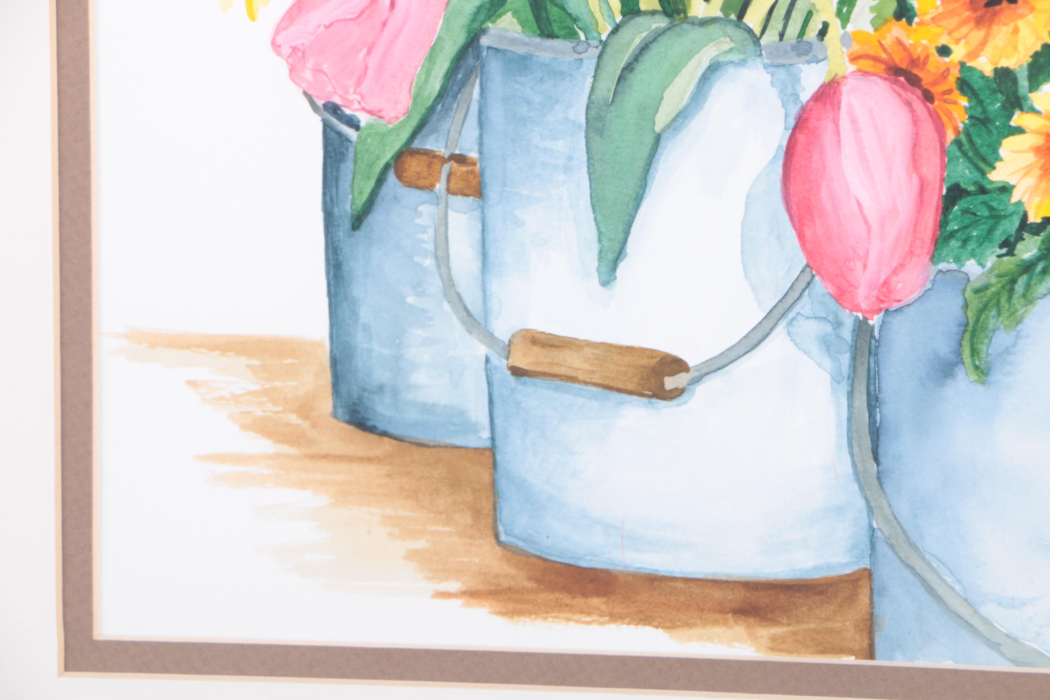 Marilyn Hooks Watercolor Painting of Flowers