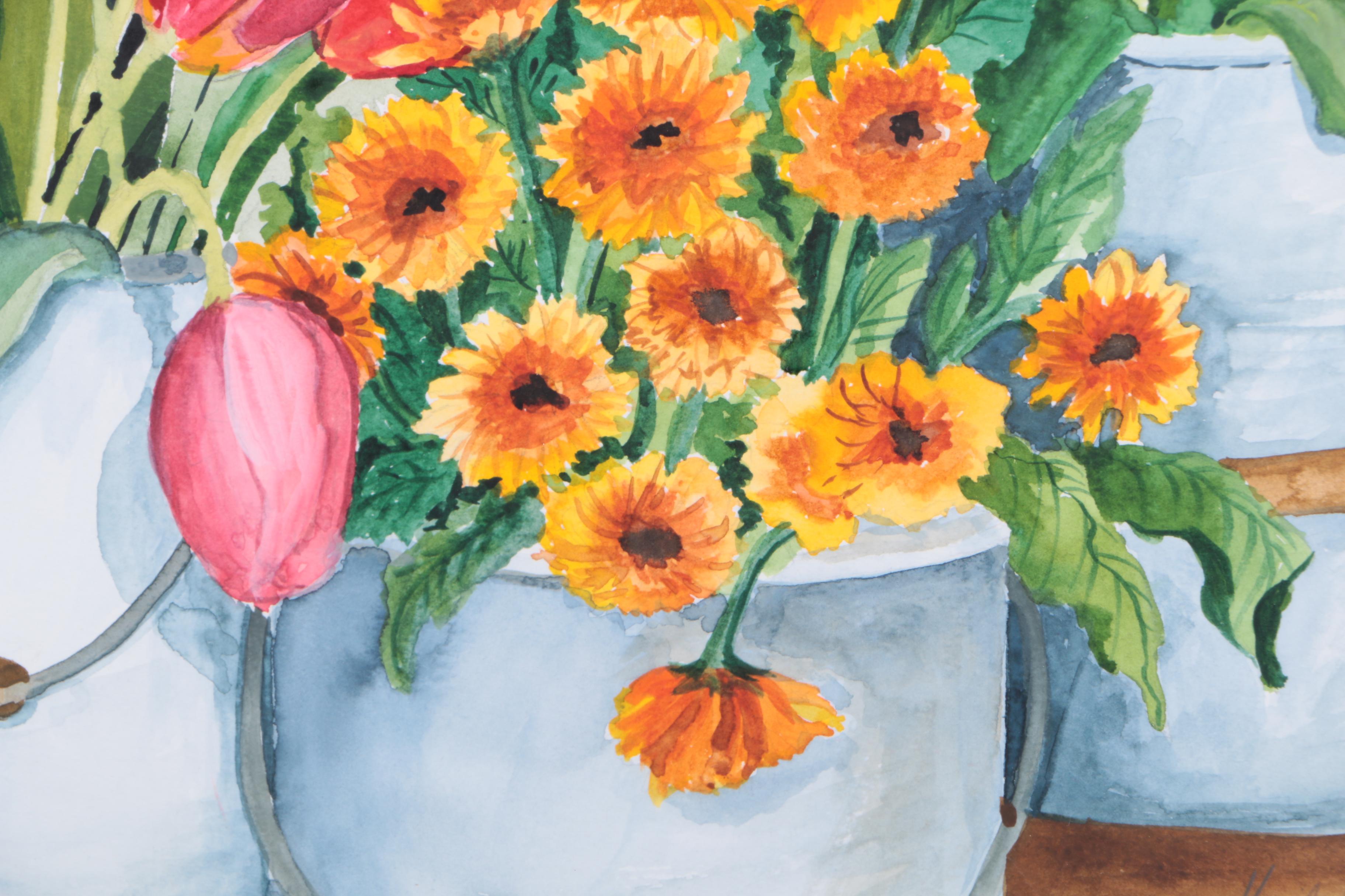 Marilyn Hooks Watercolor Painting of Flowers