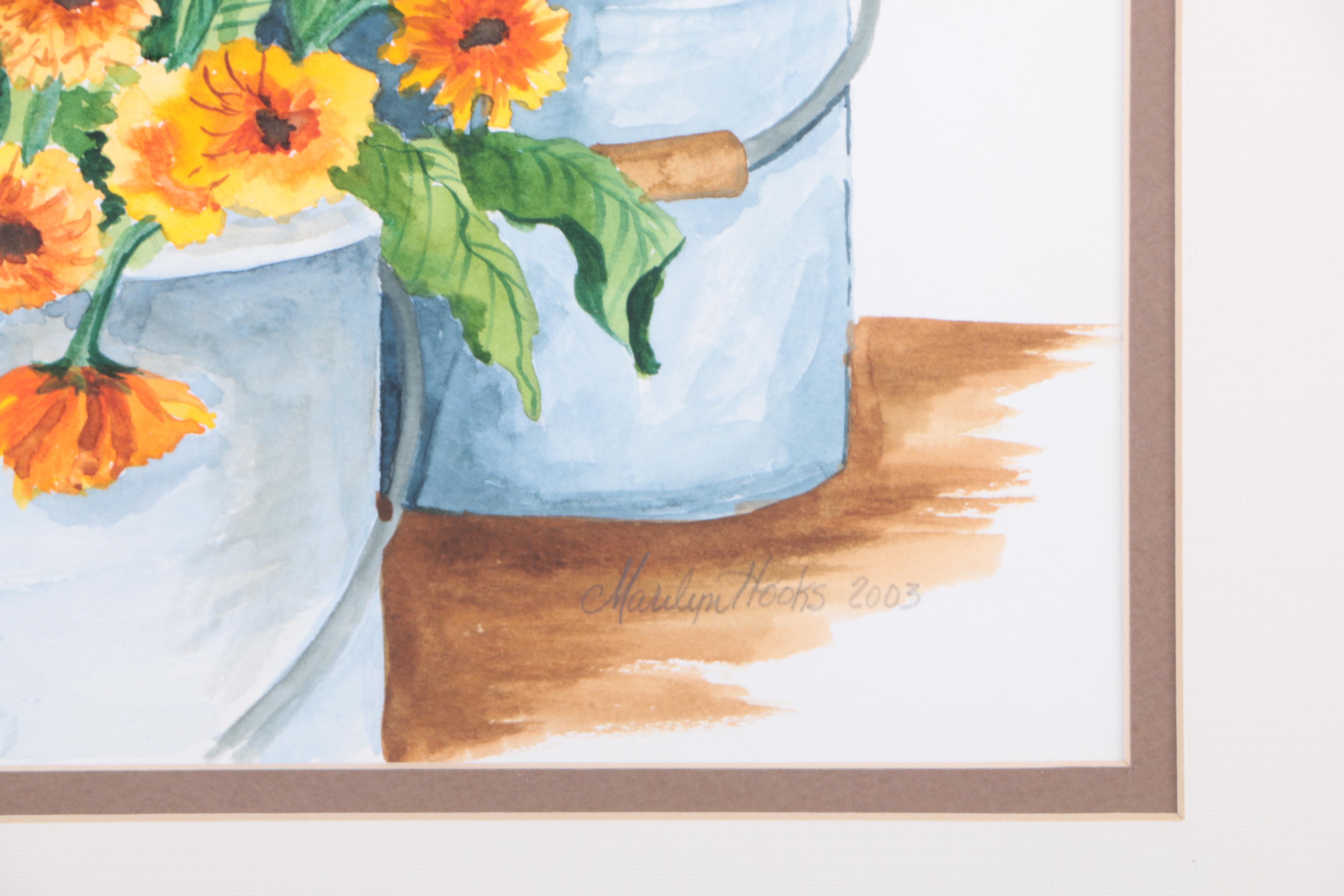 Marilyn Hooks Watercolor Painting of Flowers
