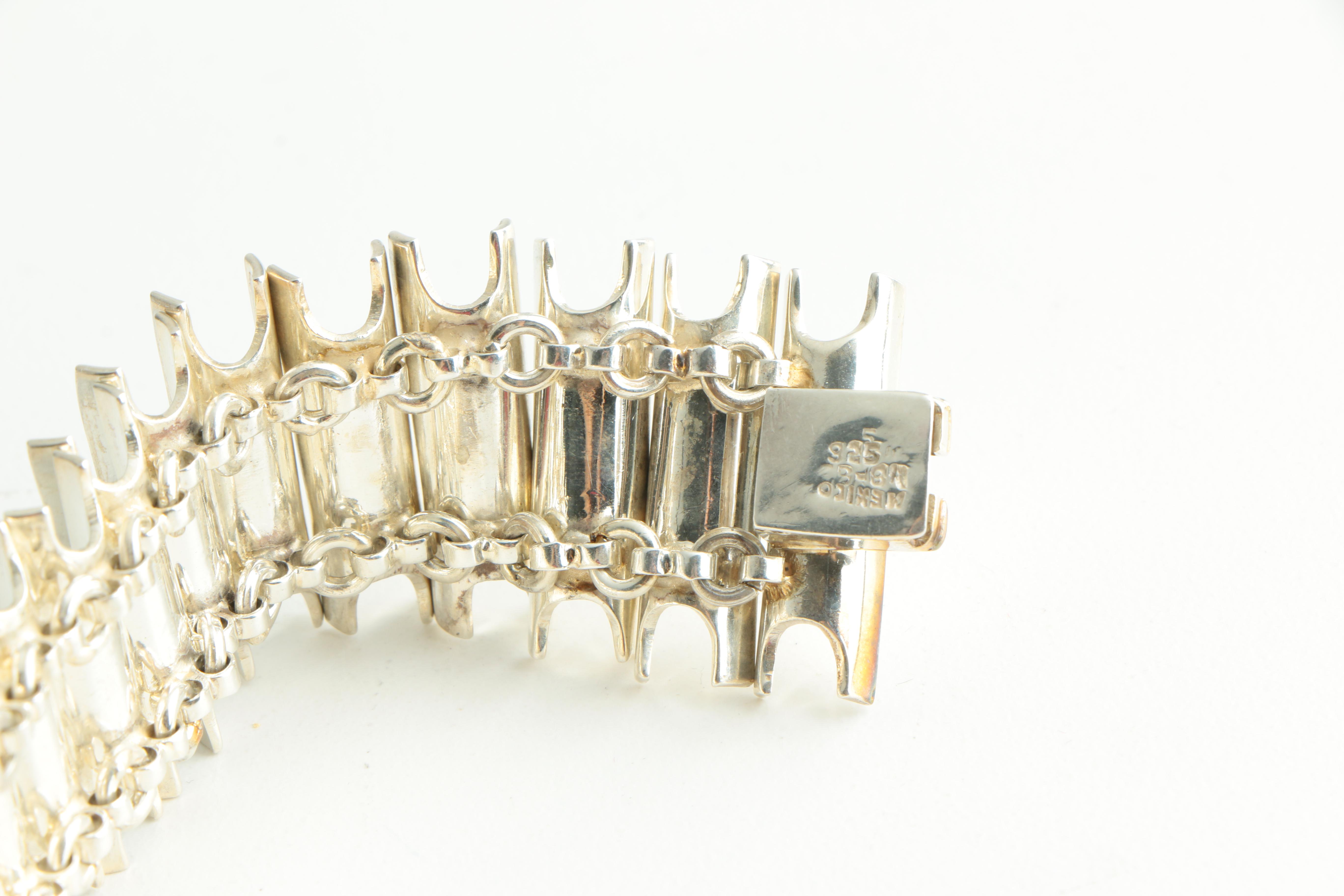 Sterling Silver Mexican Modernist Demi Parure