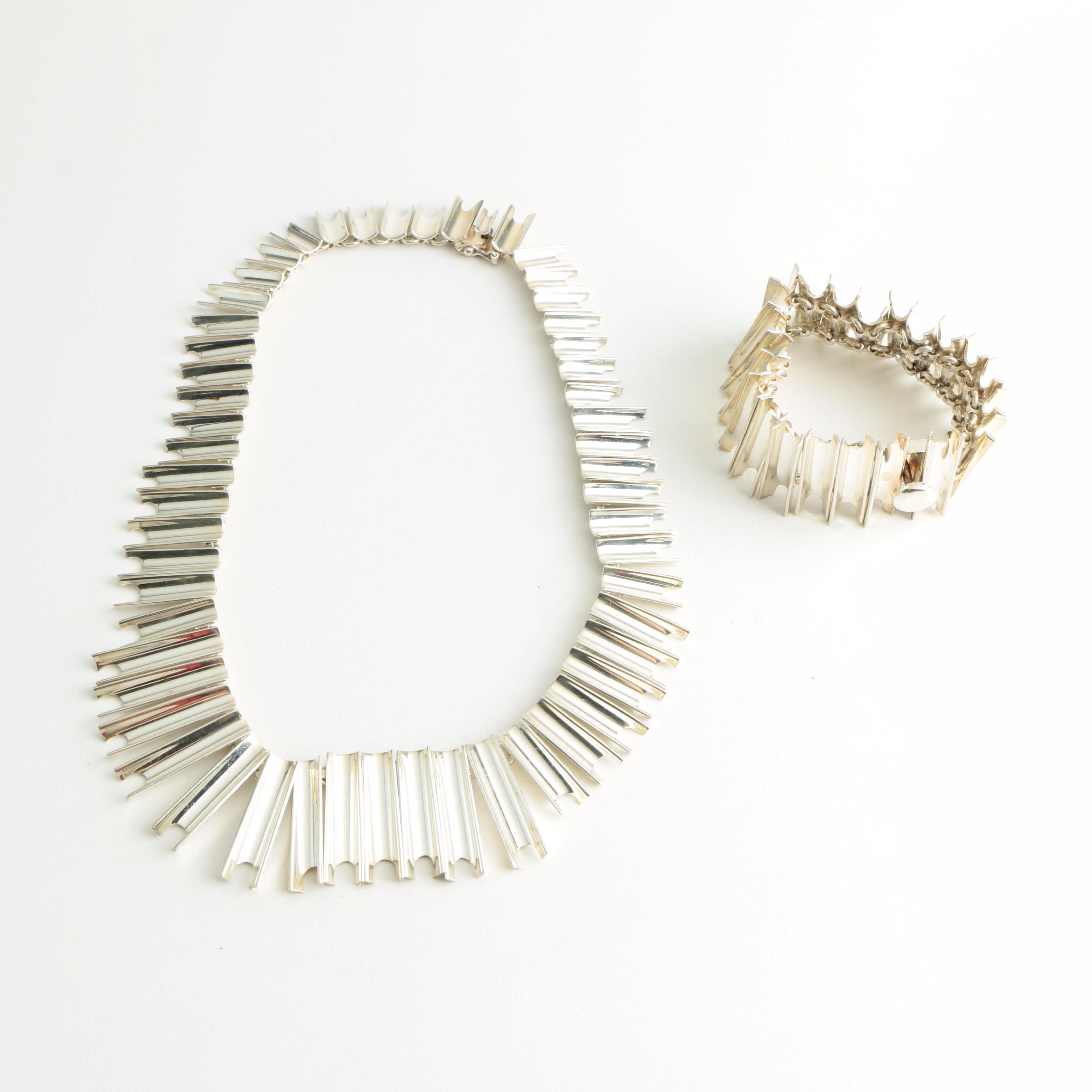 Sterling Silver Mexican Modernist Demi Parure