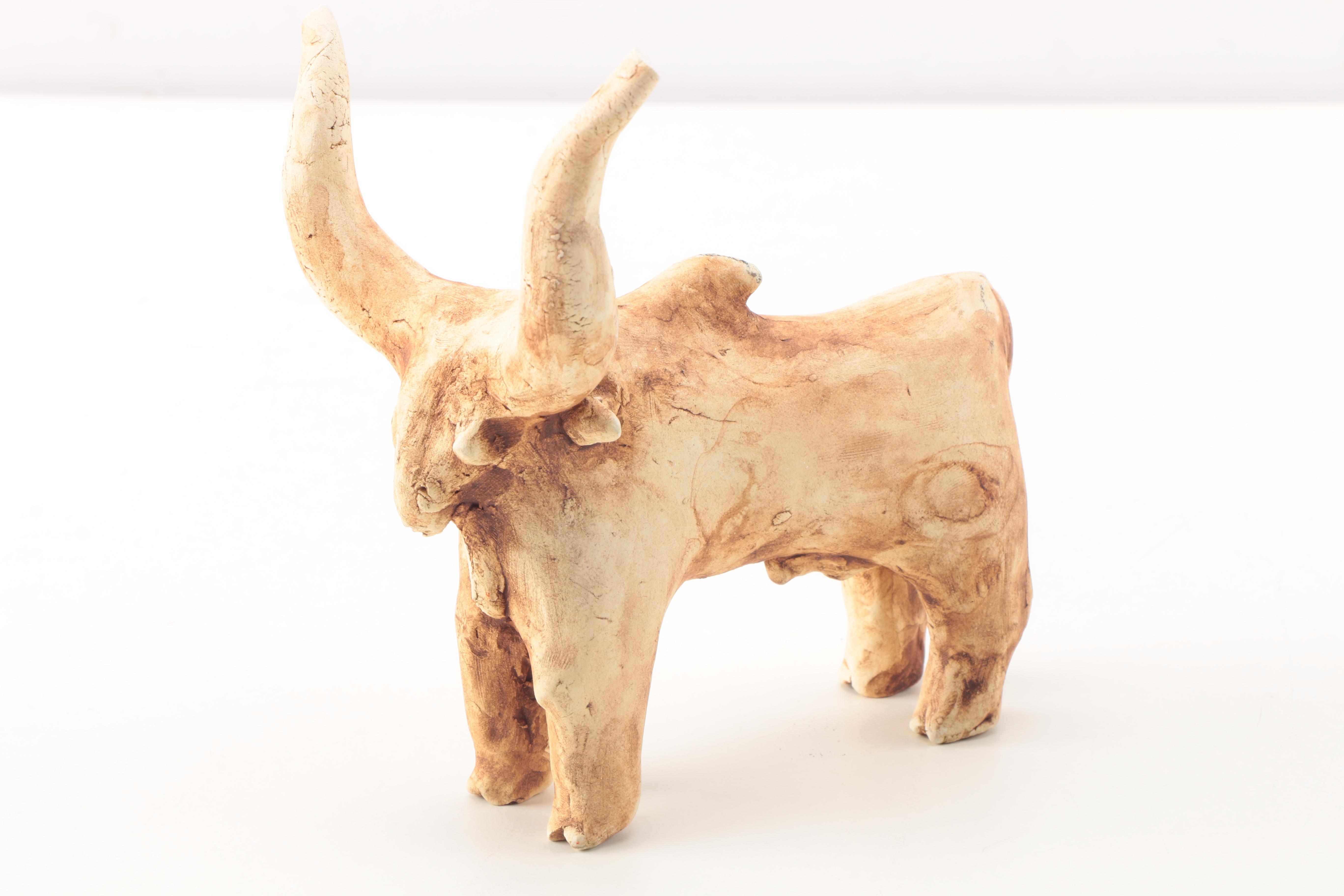 Latin American Style Bull and Cow Figurines