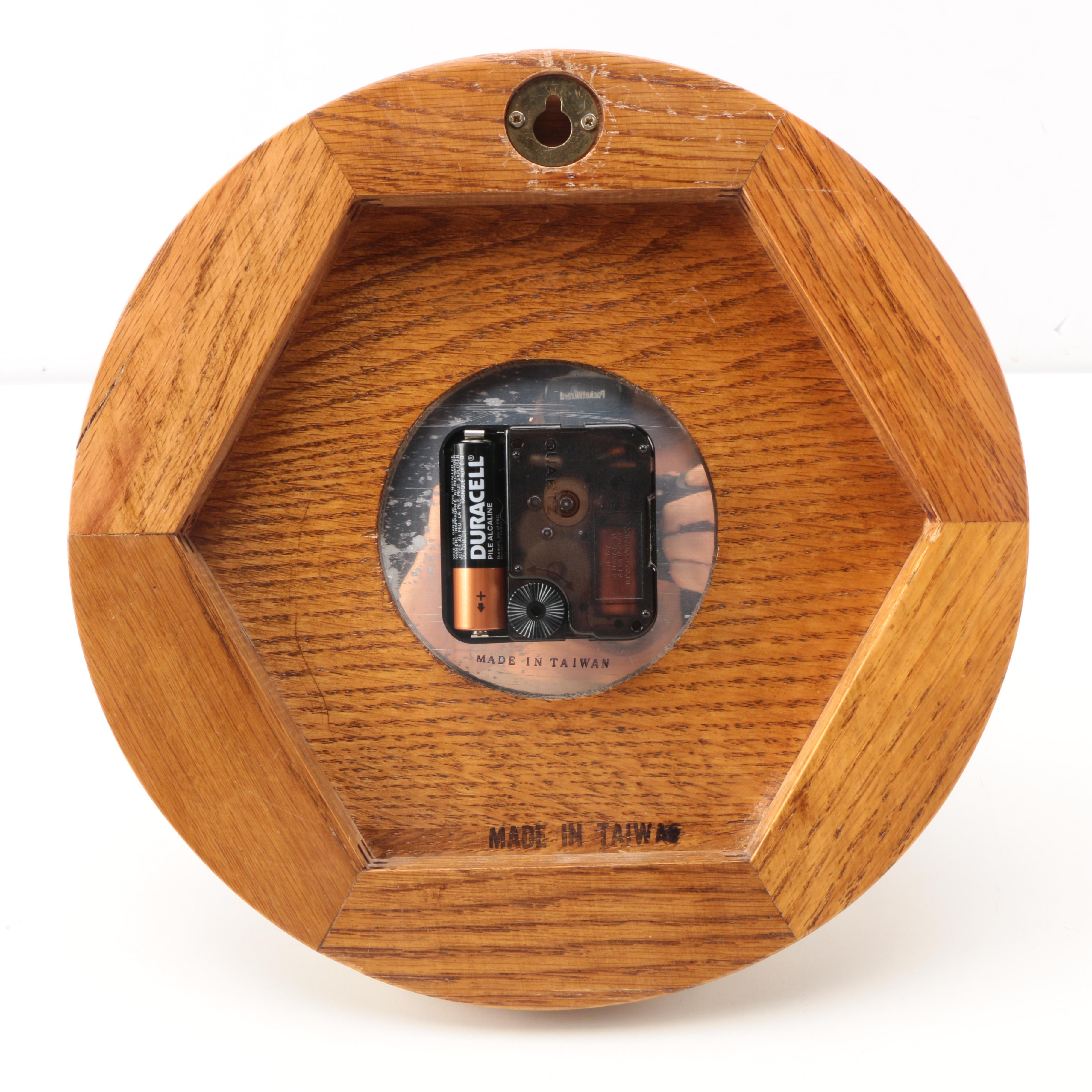 Quartz "Ship's" Wooden Porthole Clock