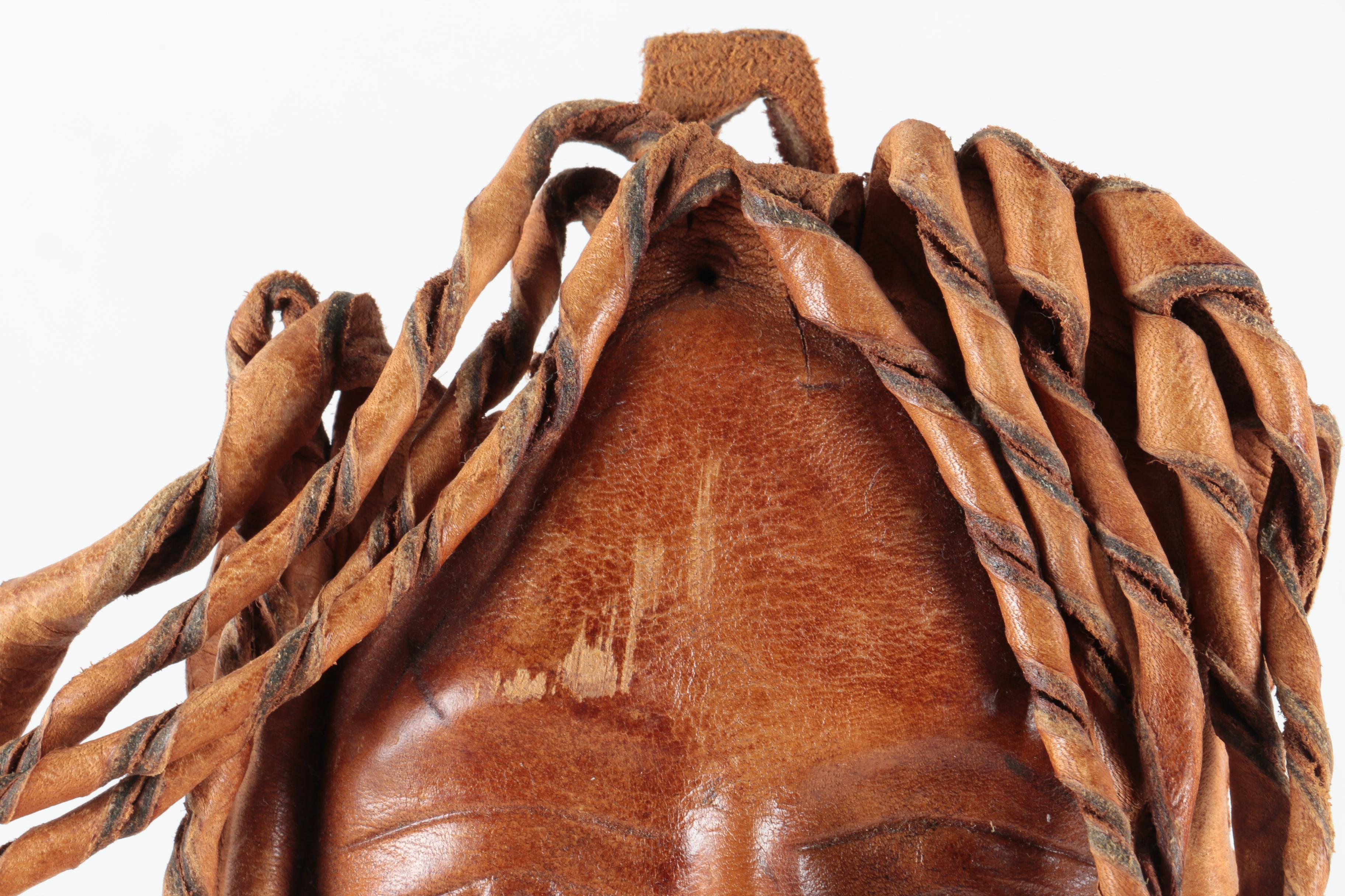 Leather Relief Sculpture of a Face