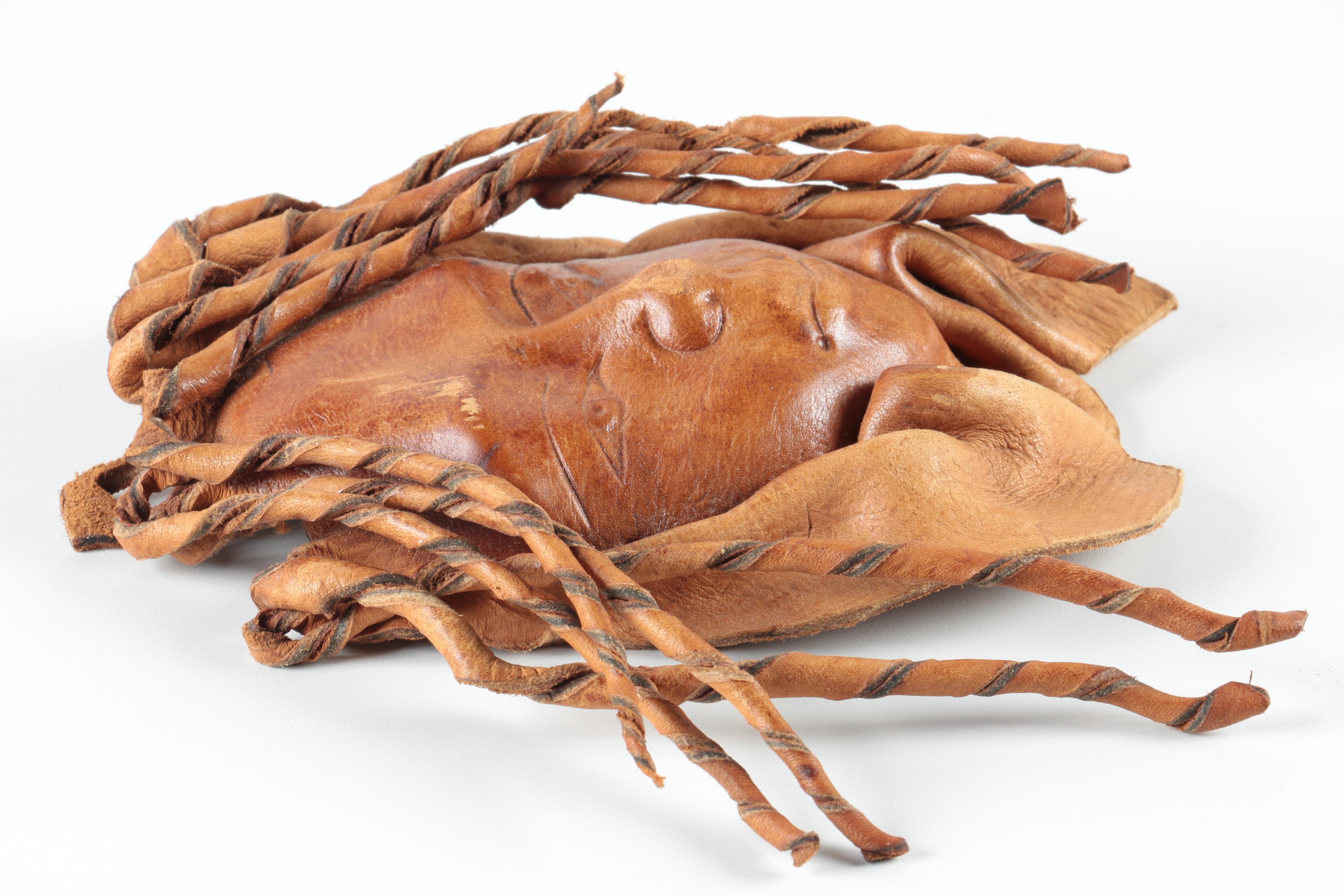 Leather Relief Sculpture of a Face