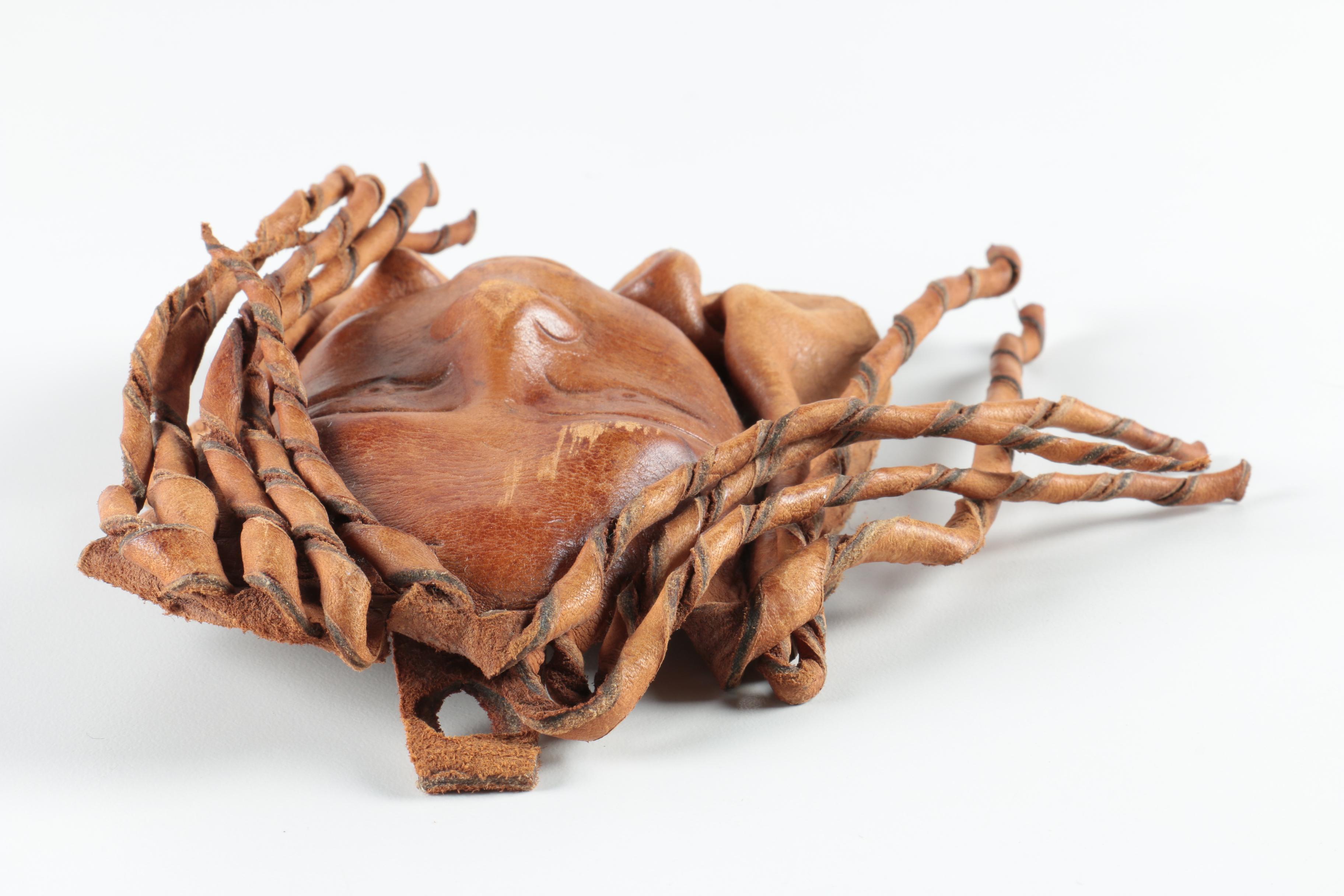 Leather Relief Sculpture of a Face